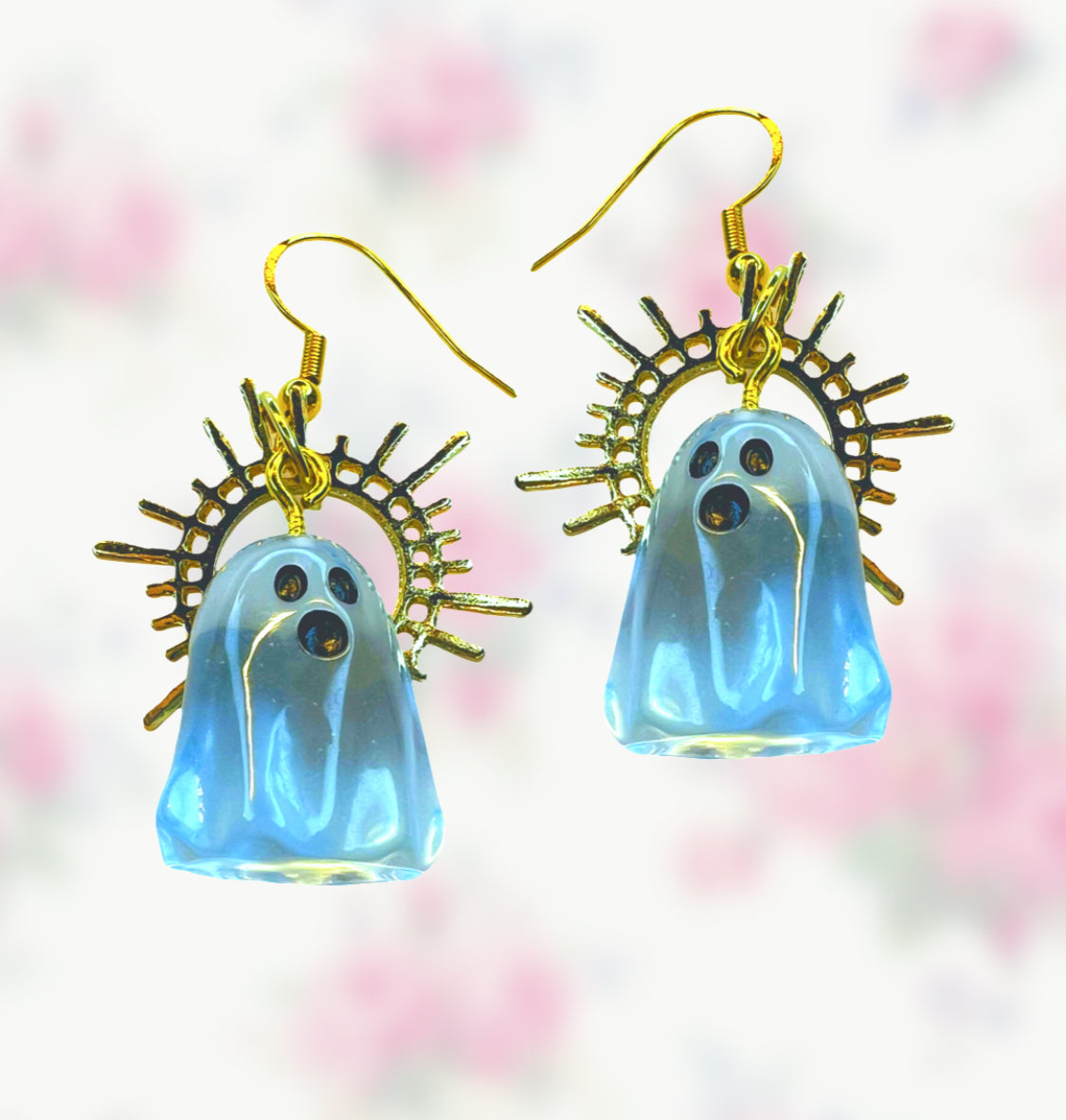 Baby Blue Ghost Halo Earrings