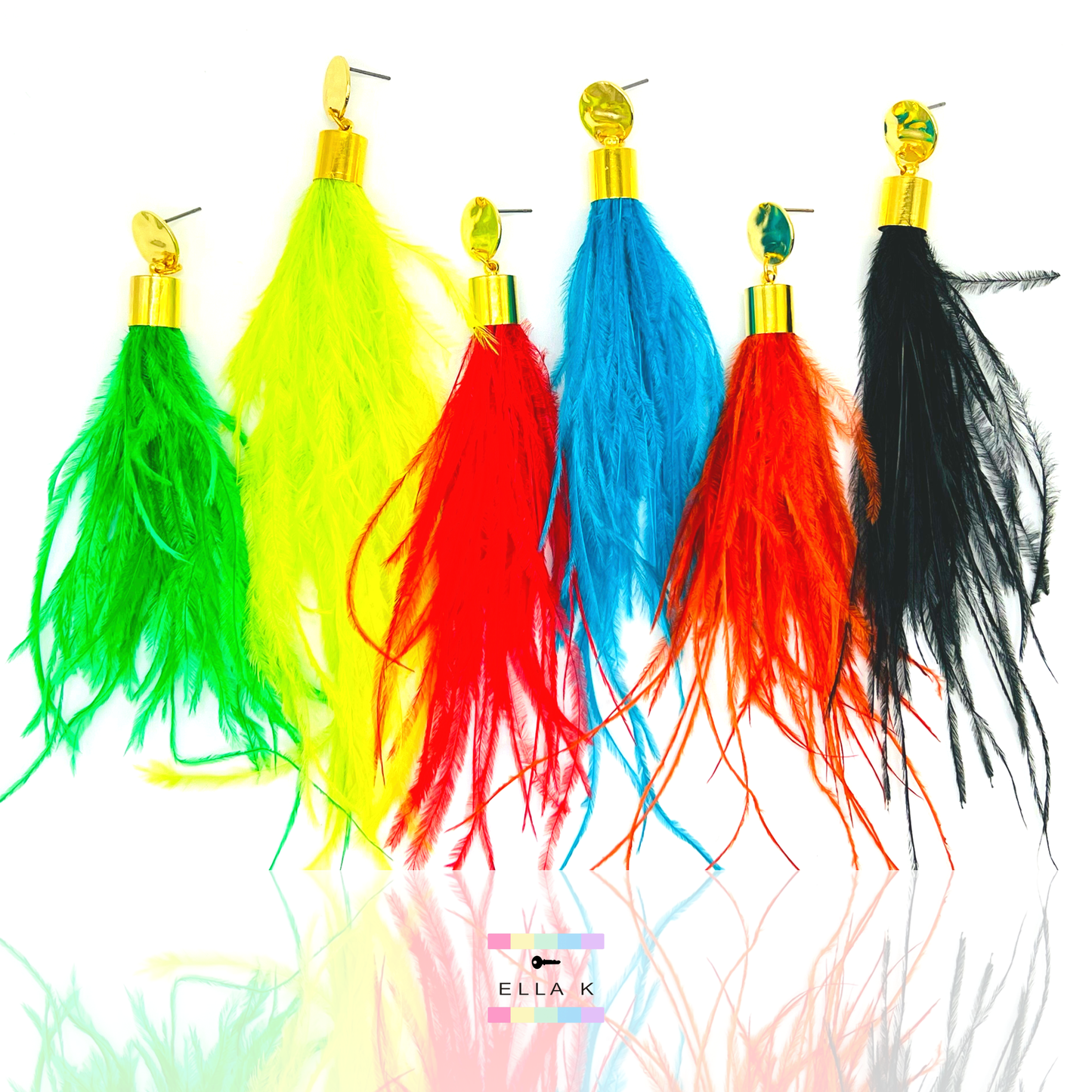 Neon Feather Earrings