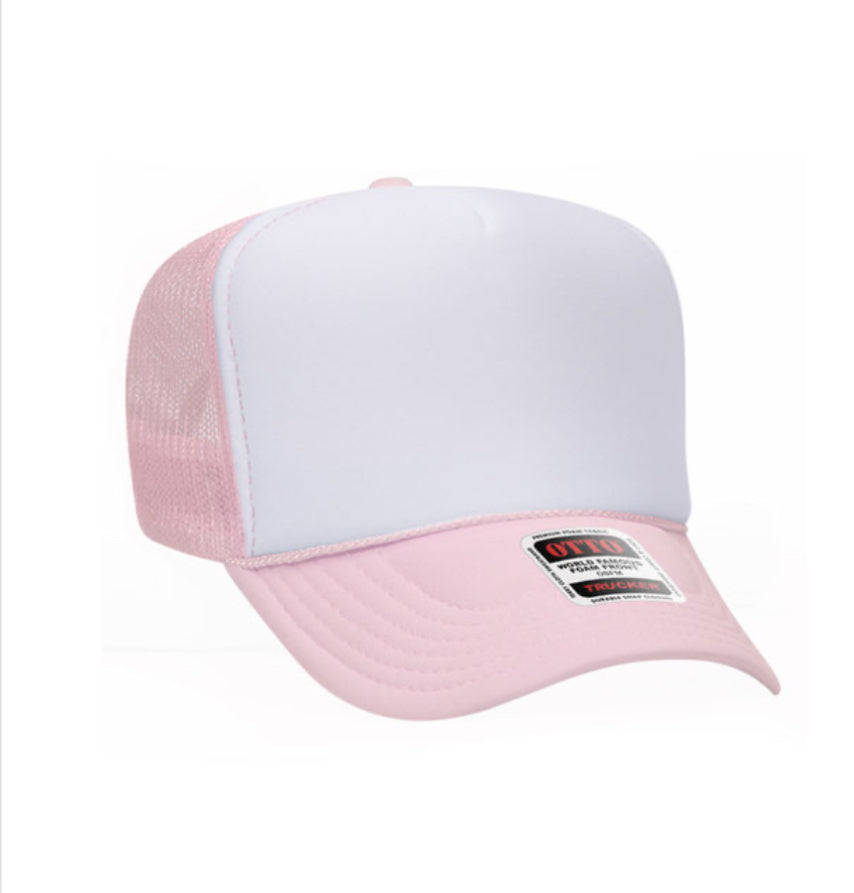 Coquette Bow & Roses Light Pink Trucker Hat