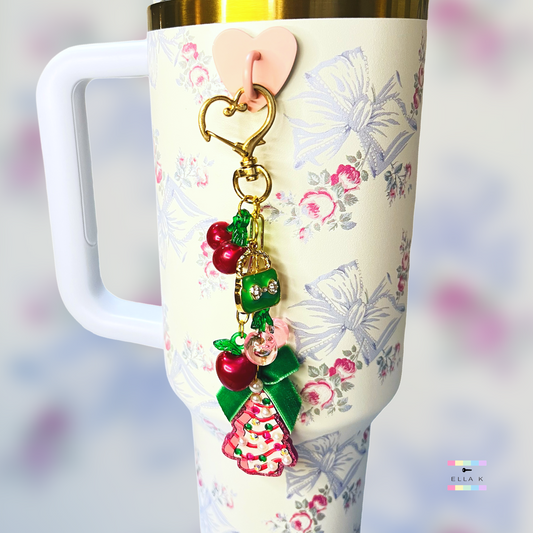 Coquette Bow Christmas Tree Snack Cake Cup Charm