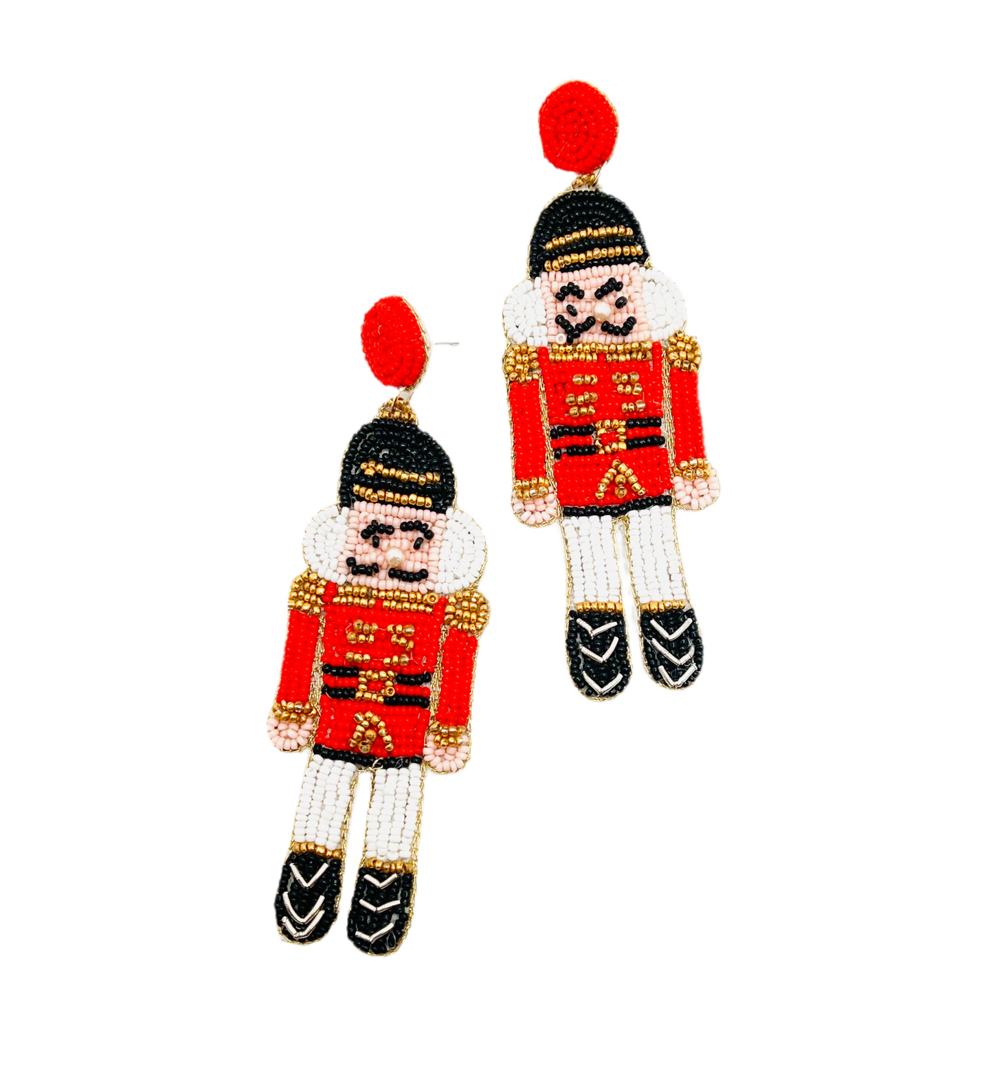 London Soldier Nutcracker Christmas Earrings