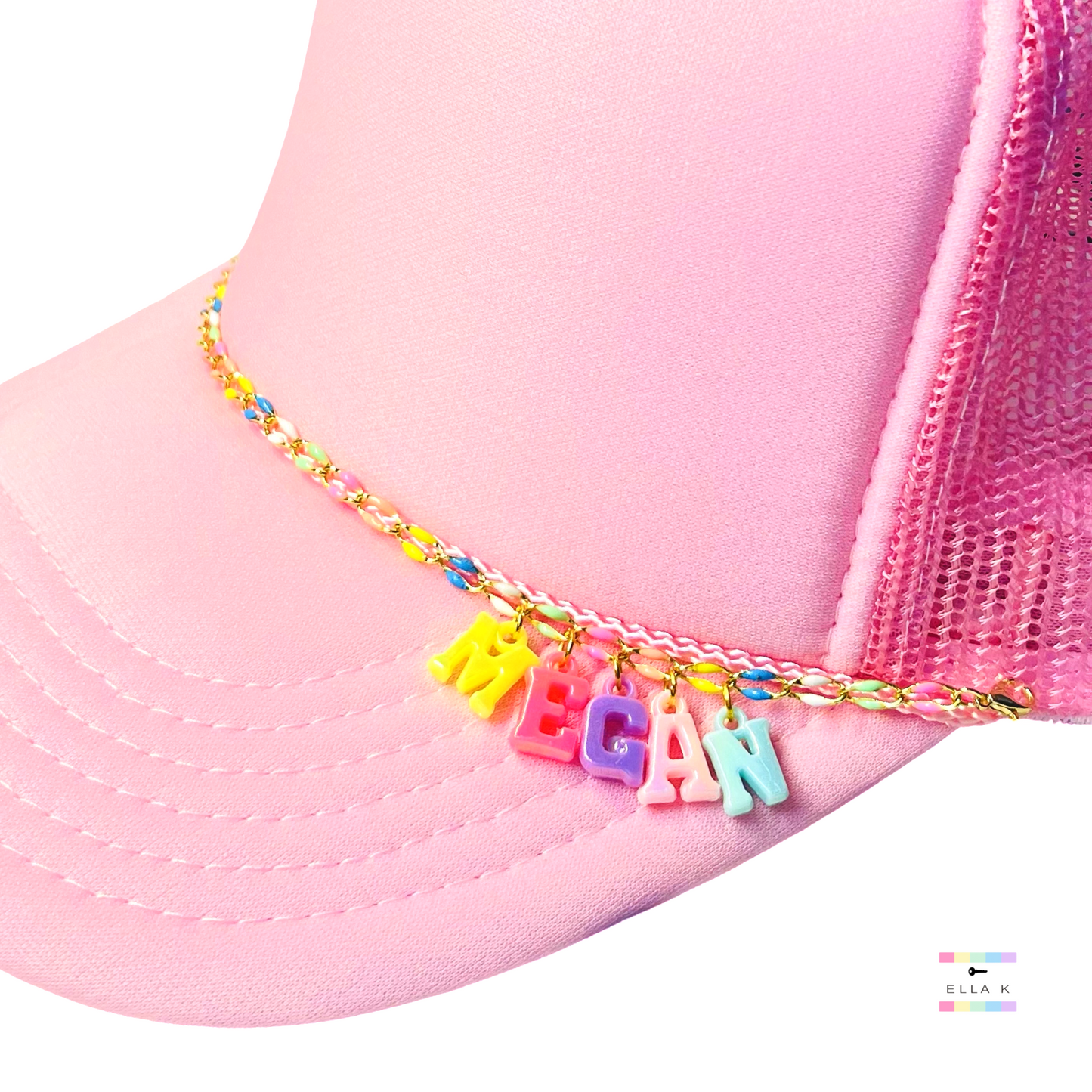 Pastel Custom Name Trucker Hat Chain