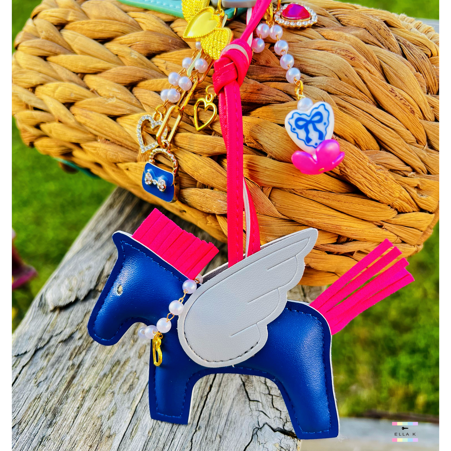 Flying Pony Moonlight Sapphire Love Bag Charm