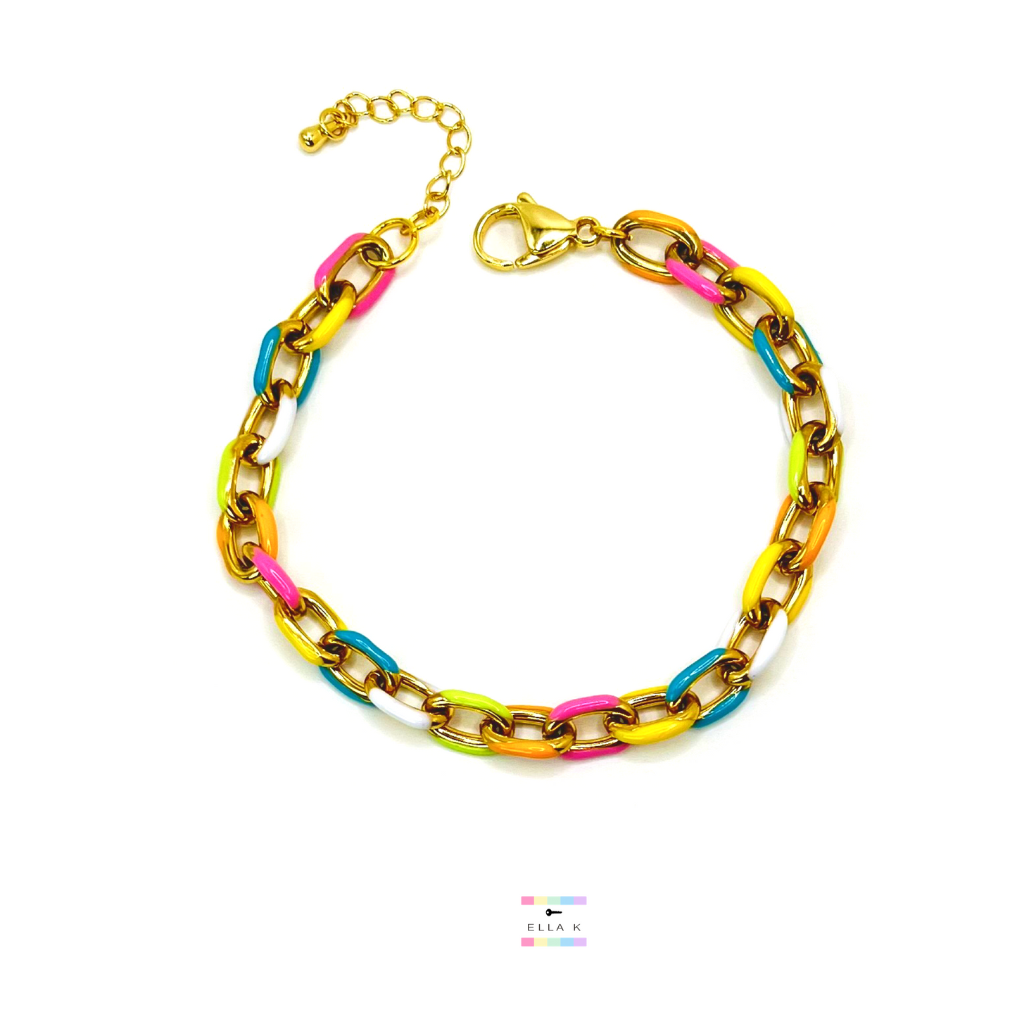 Pastel Enamel Paperclip Bracelet