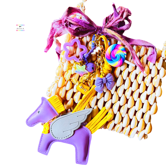 Flying Pony Lilac Love Bag Charm