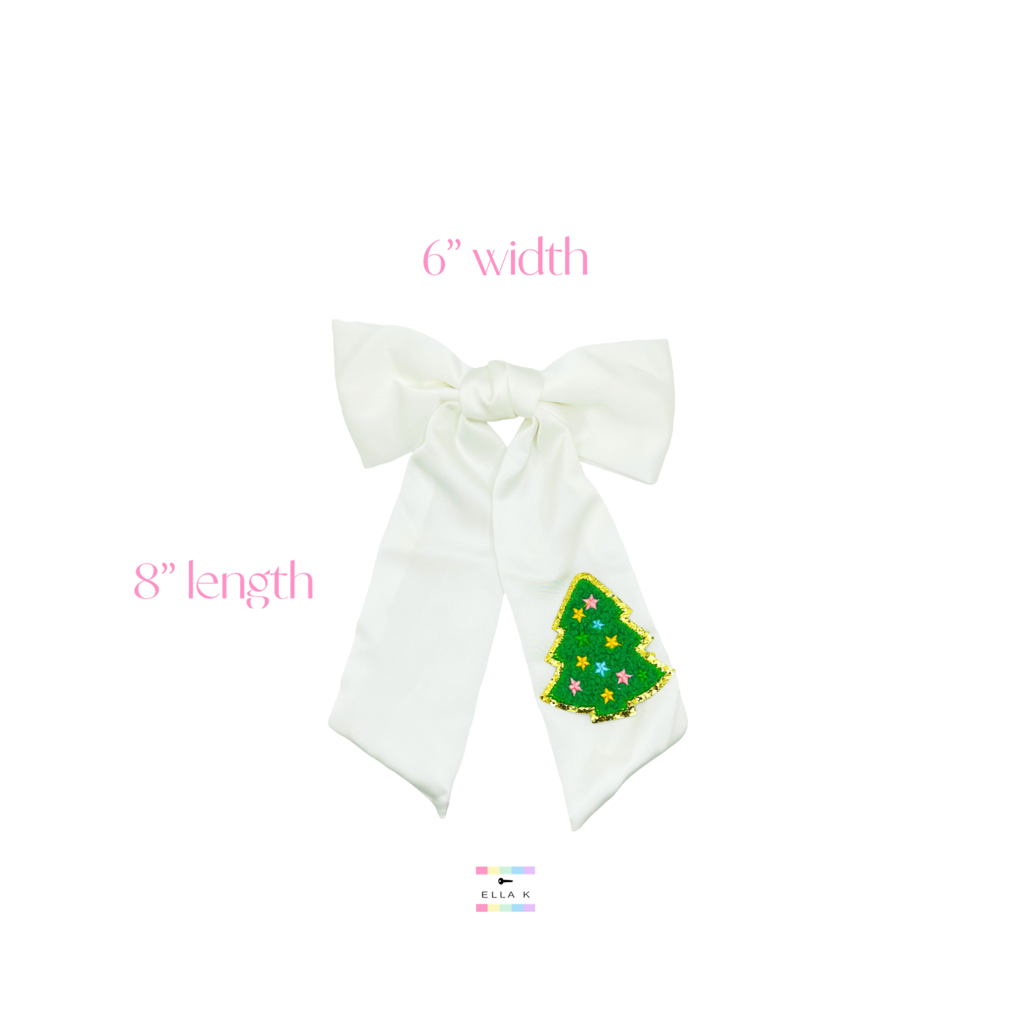 Green Christmas Tree Luxe Satin Hair Bow Barrette
