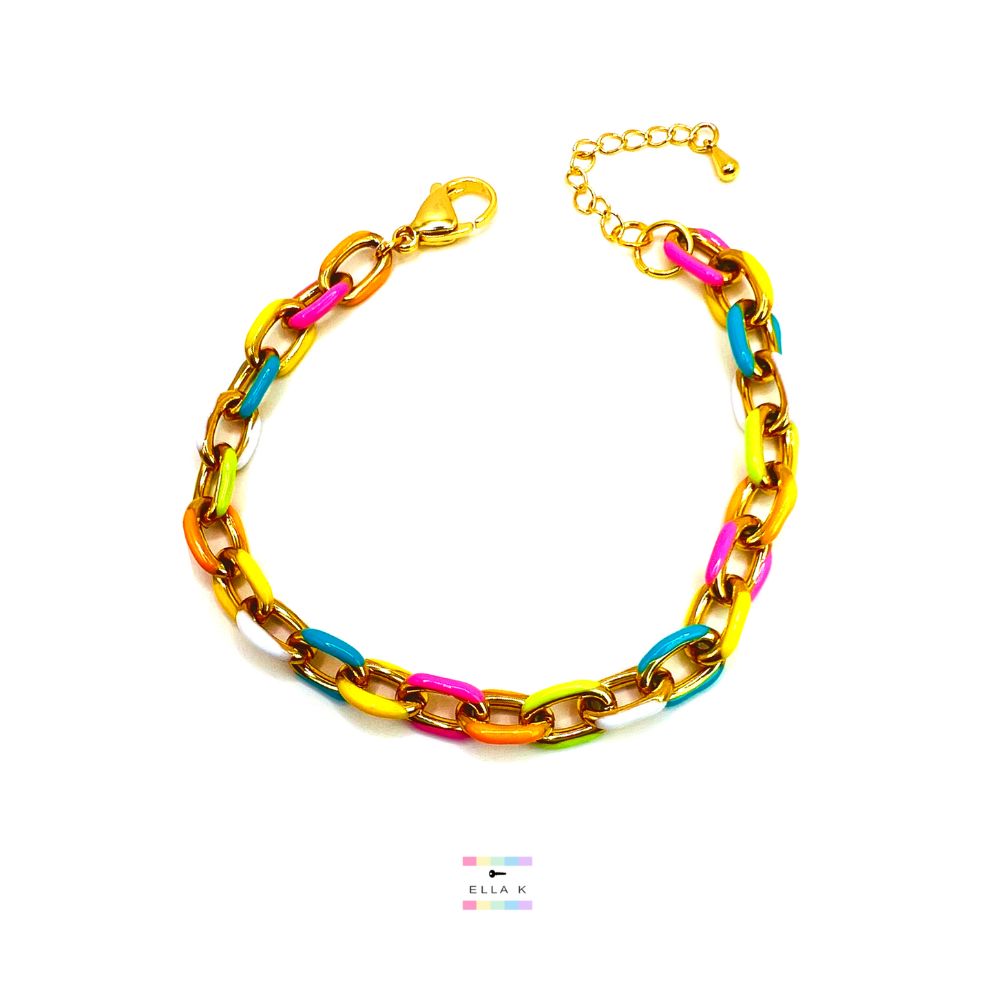 Pastel Enamel Paperclip Bracelet