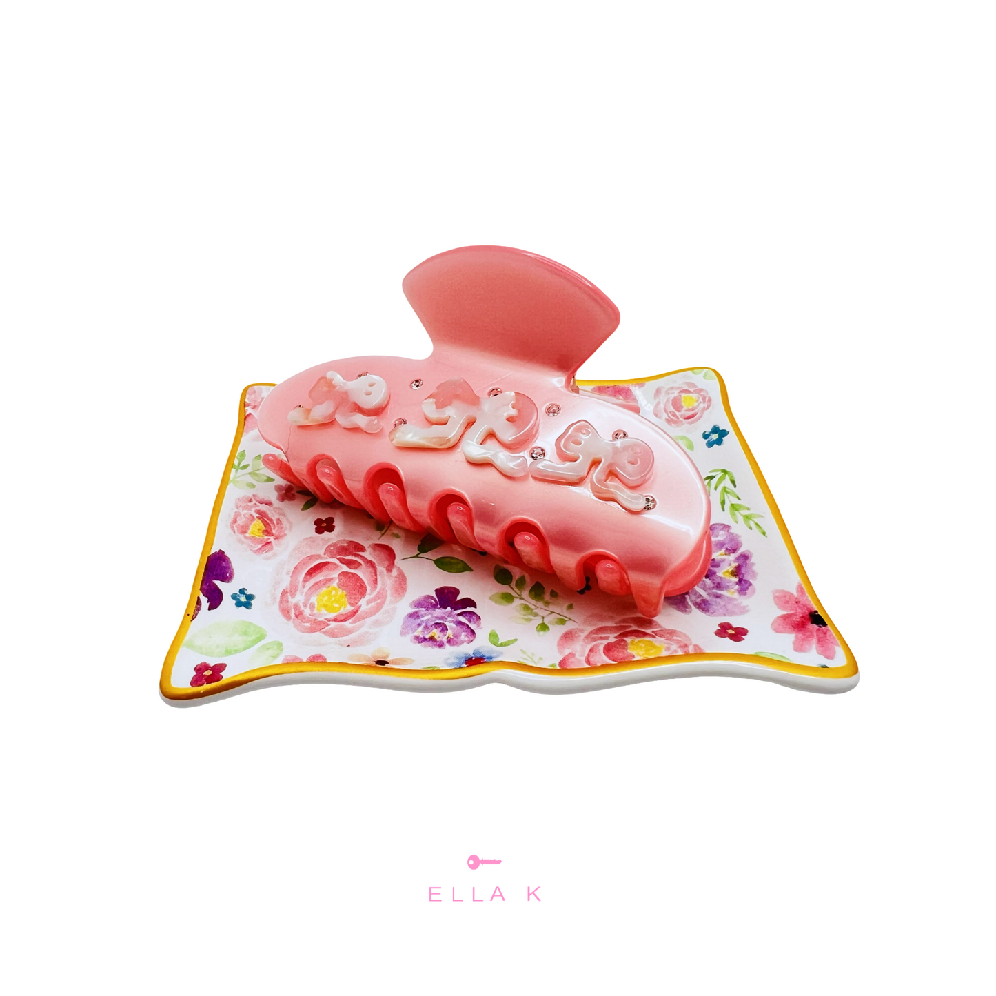 Pink Champagne Hair Claw Clip