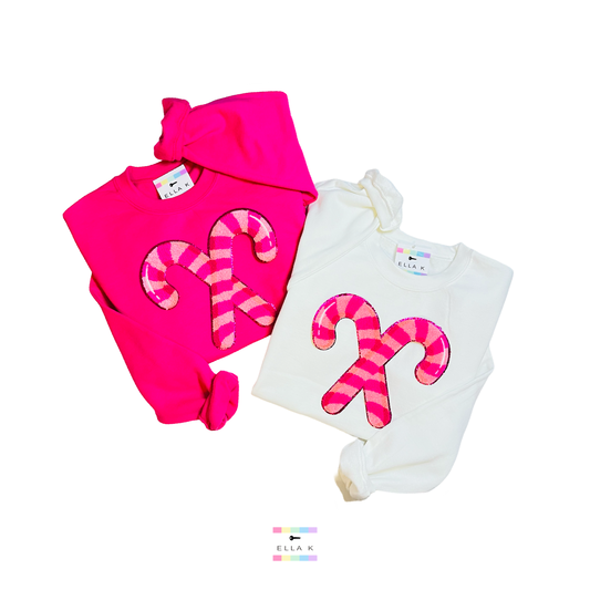 Pink Candy Cane Christmas Sweatshirt