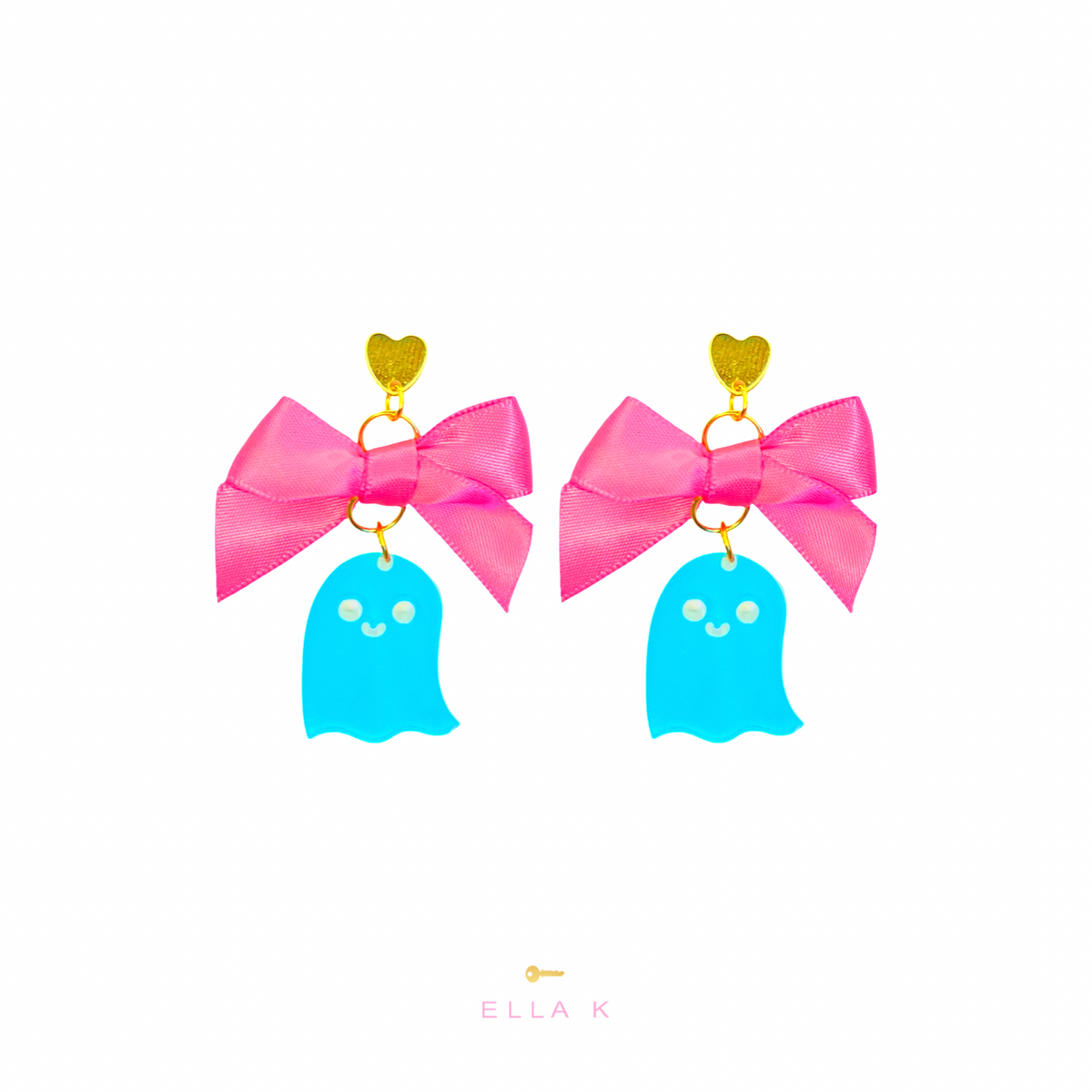 Holographic Girly Ghost  Earrings