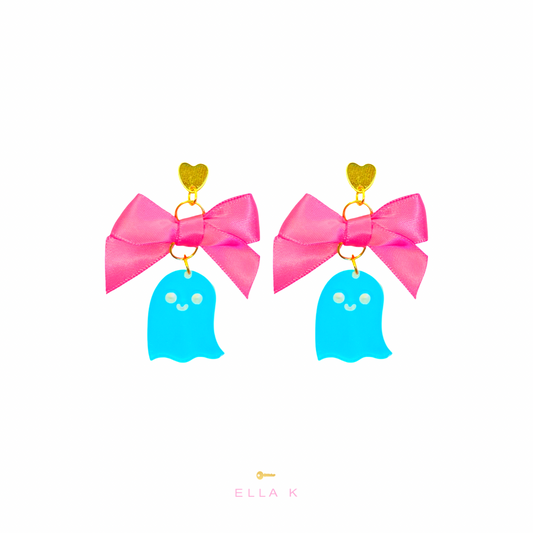 Holographic Girly Ghost  Earrings