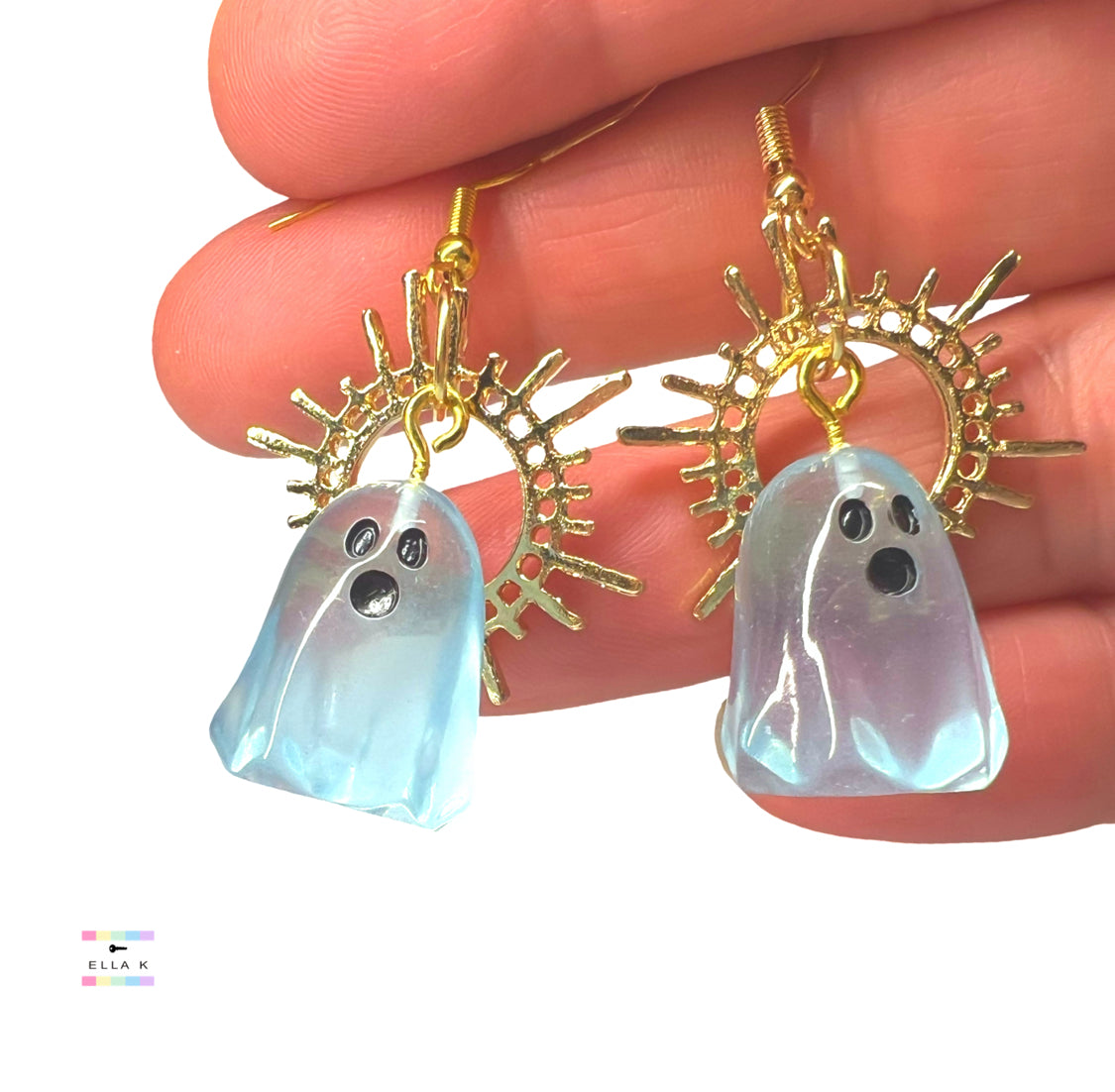 Baby Blue Ghost Halo Earrings