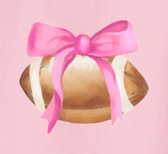 Pink Coquette Bow Football Tee