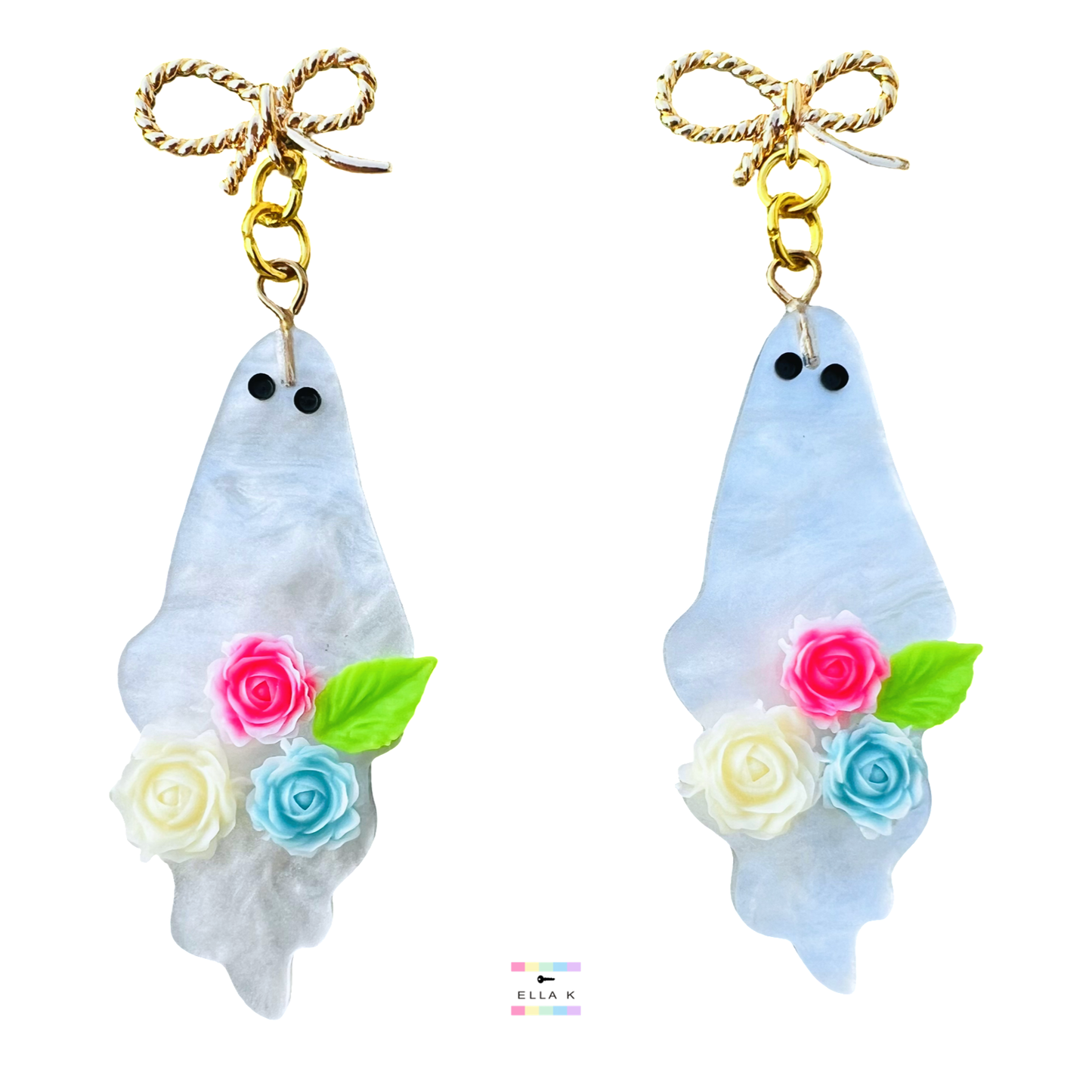 Roses In Bloom Ghost Earrings