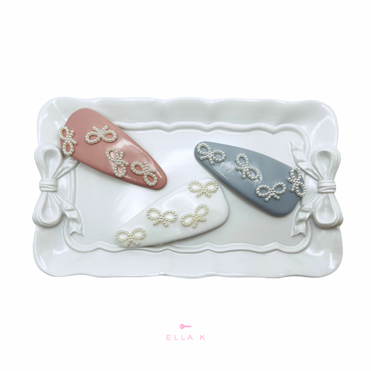 Coquette Pearl Cloud Bow Hair Clip