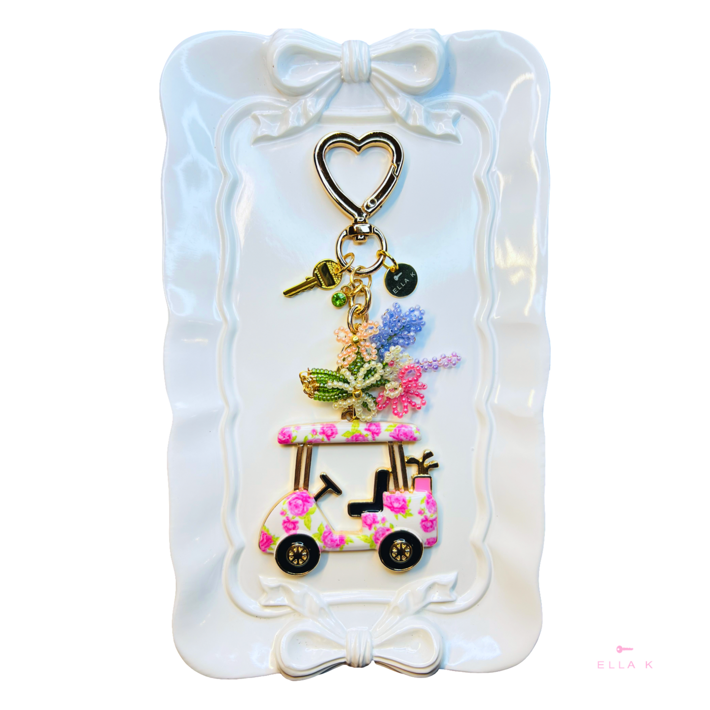 Blooms On The Green Bag Charm