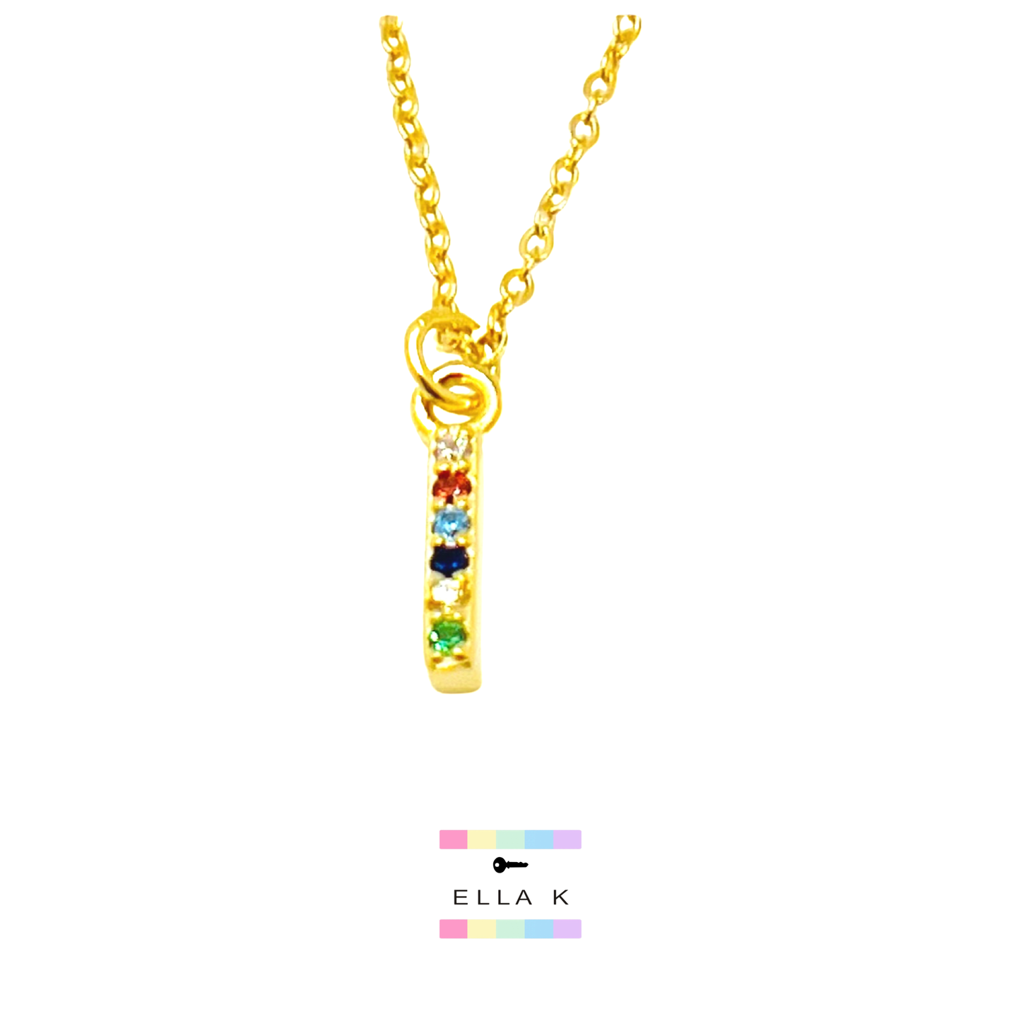 Rainbow Mini Initial Necklace