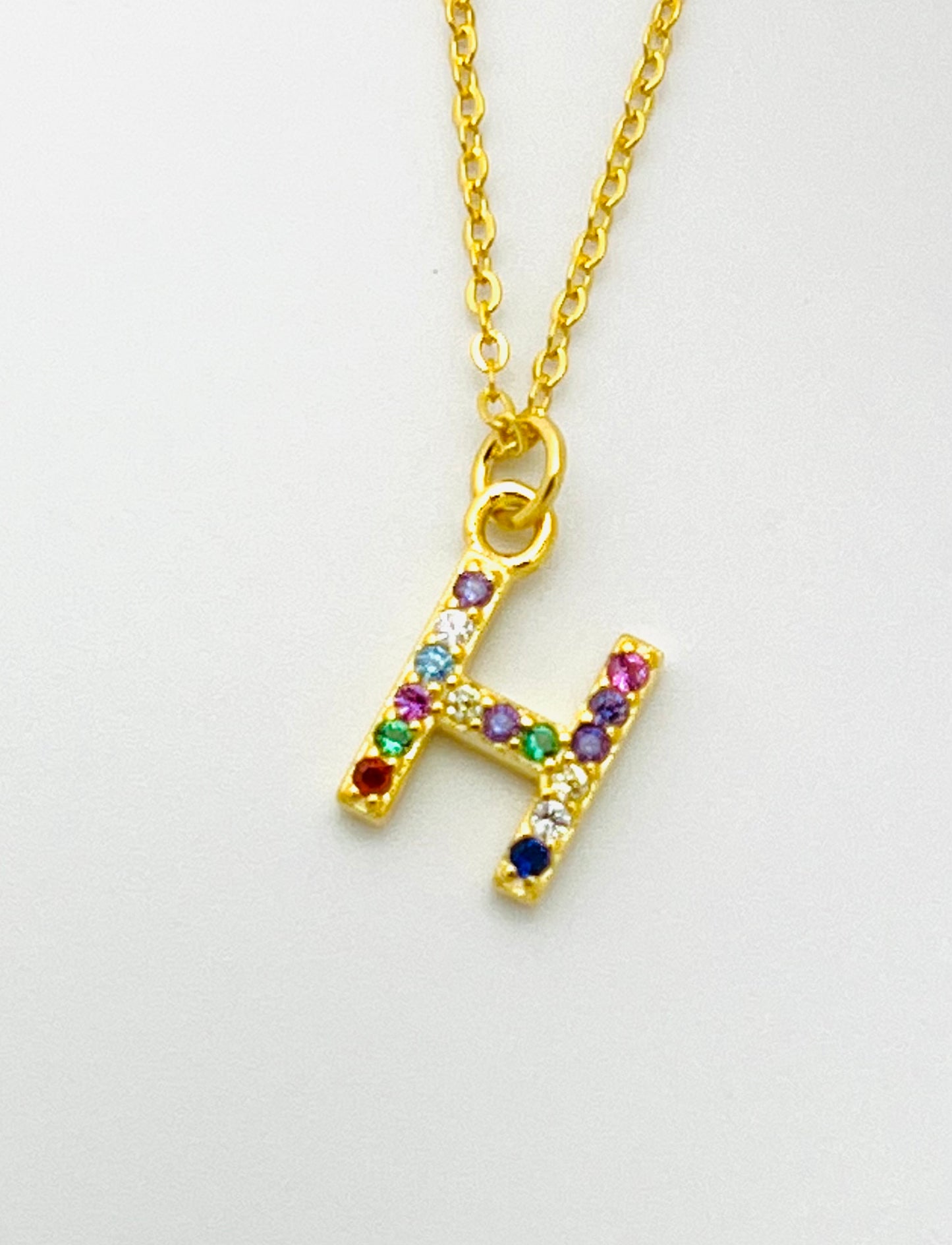 Rainbow Mini Initial Necklace