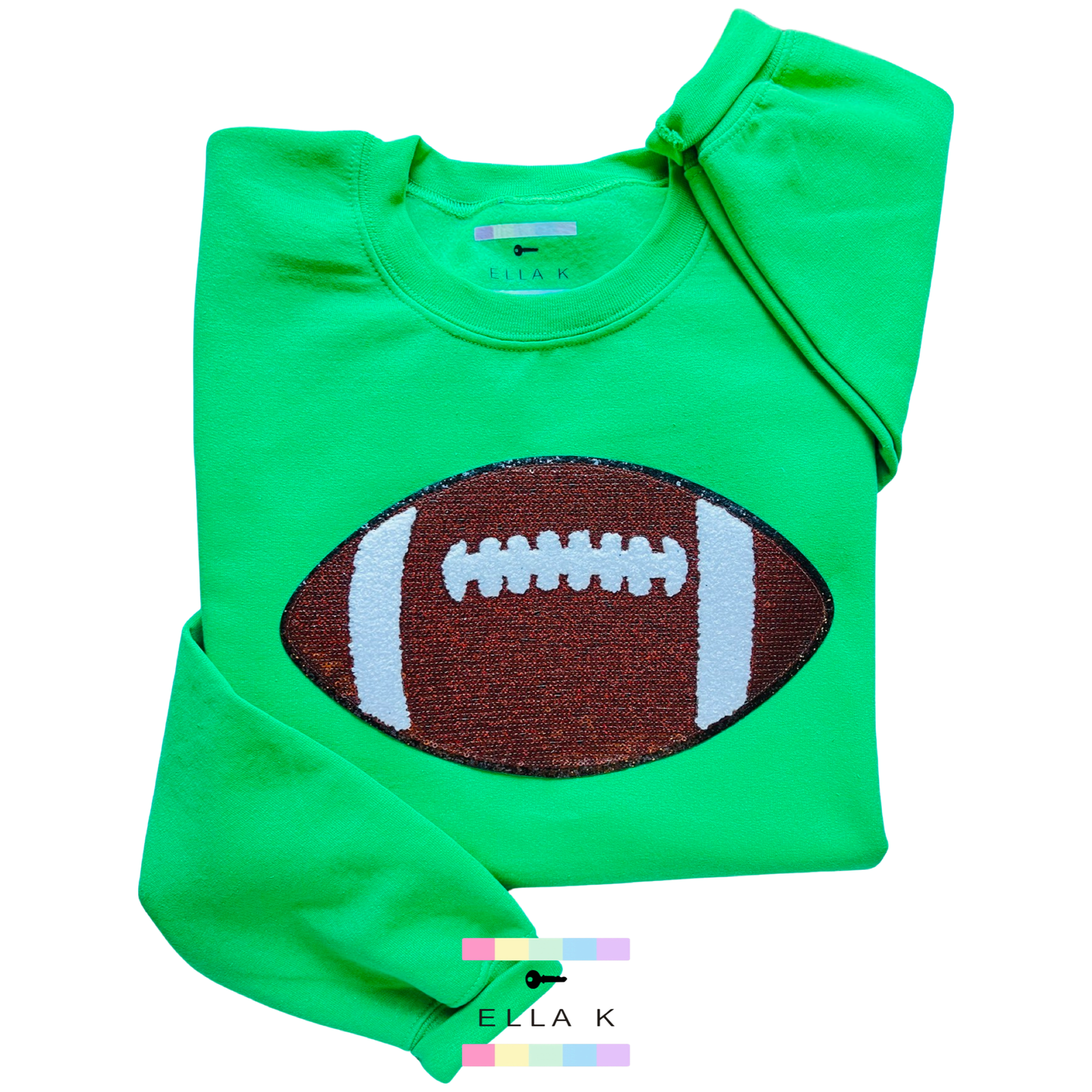 Kelly Green Sequin Football Pullover