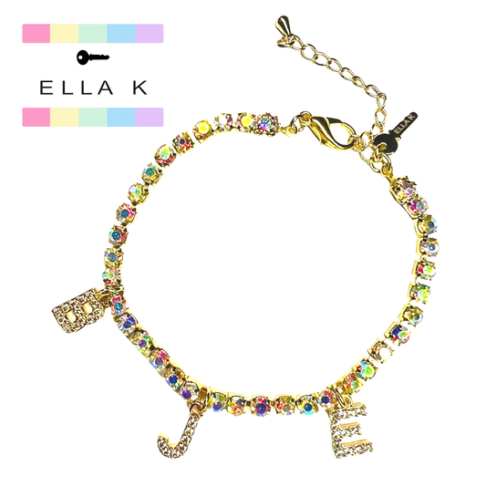 Bella Triple Initial Tennis Bracelet