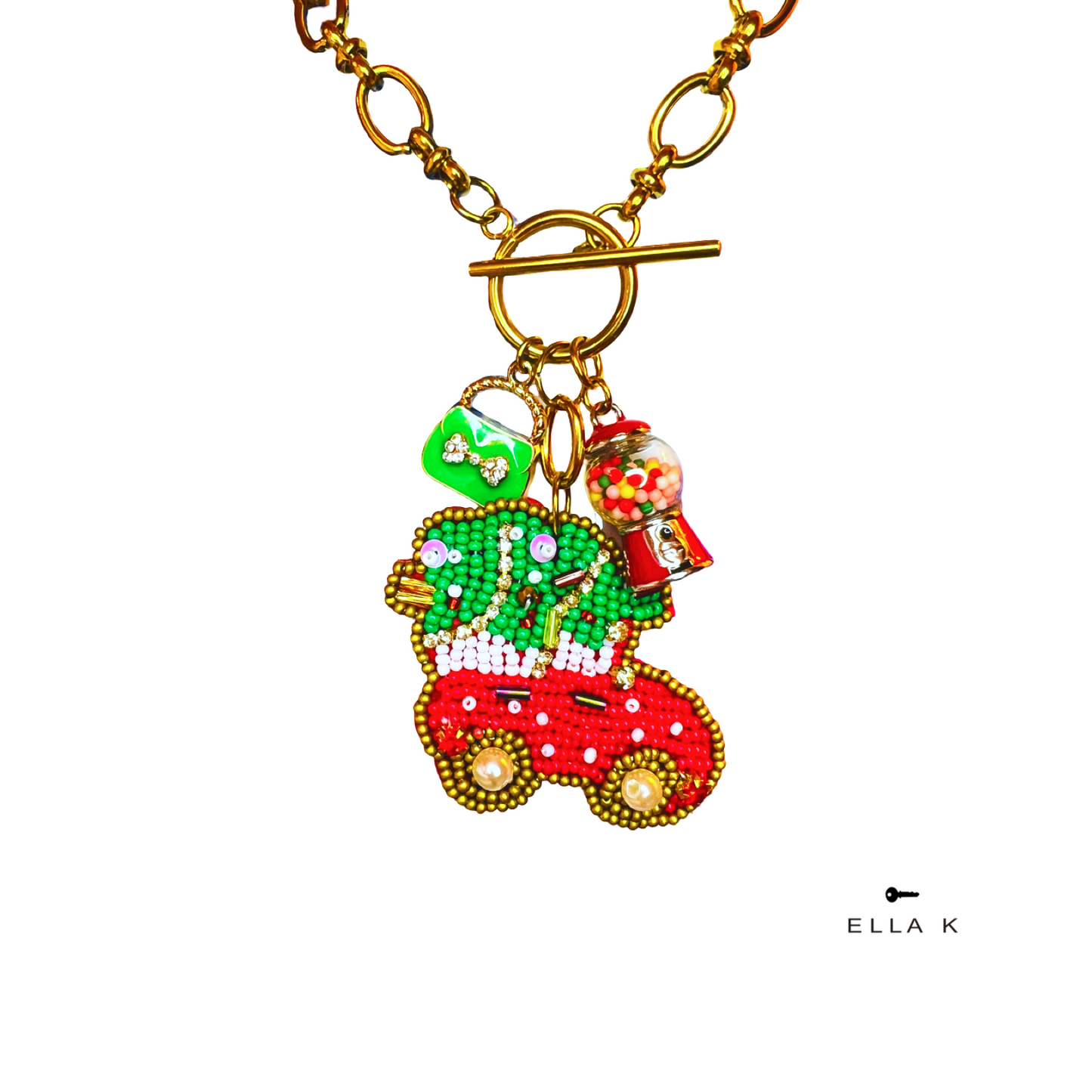 Gumdrops & Christmas Stops Necklace