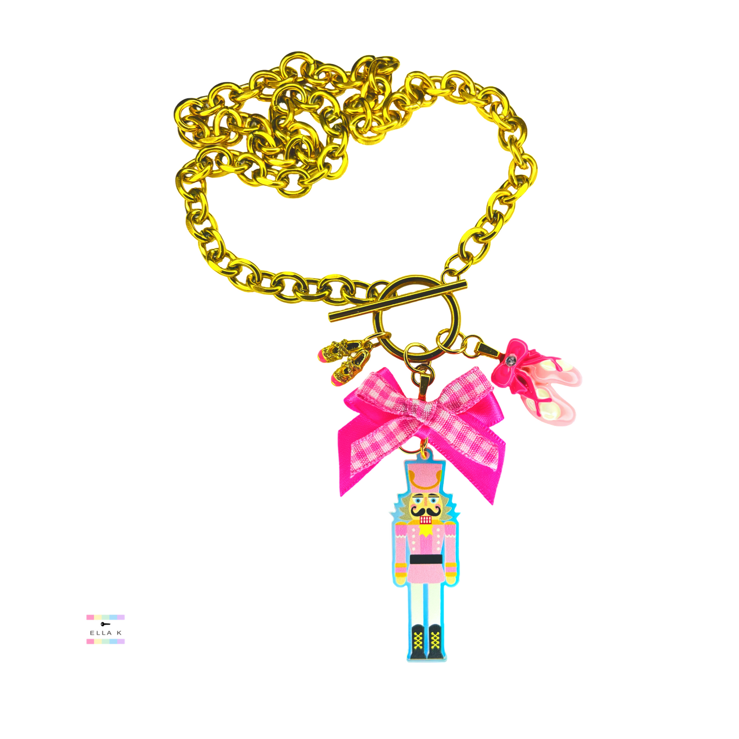 Sugar Plum Necklace Gingham Ballet Necklace