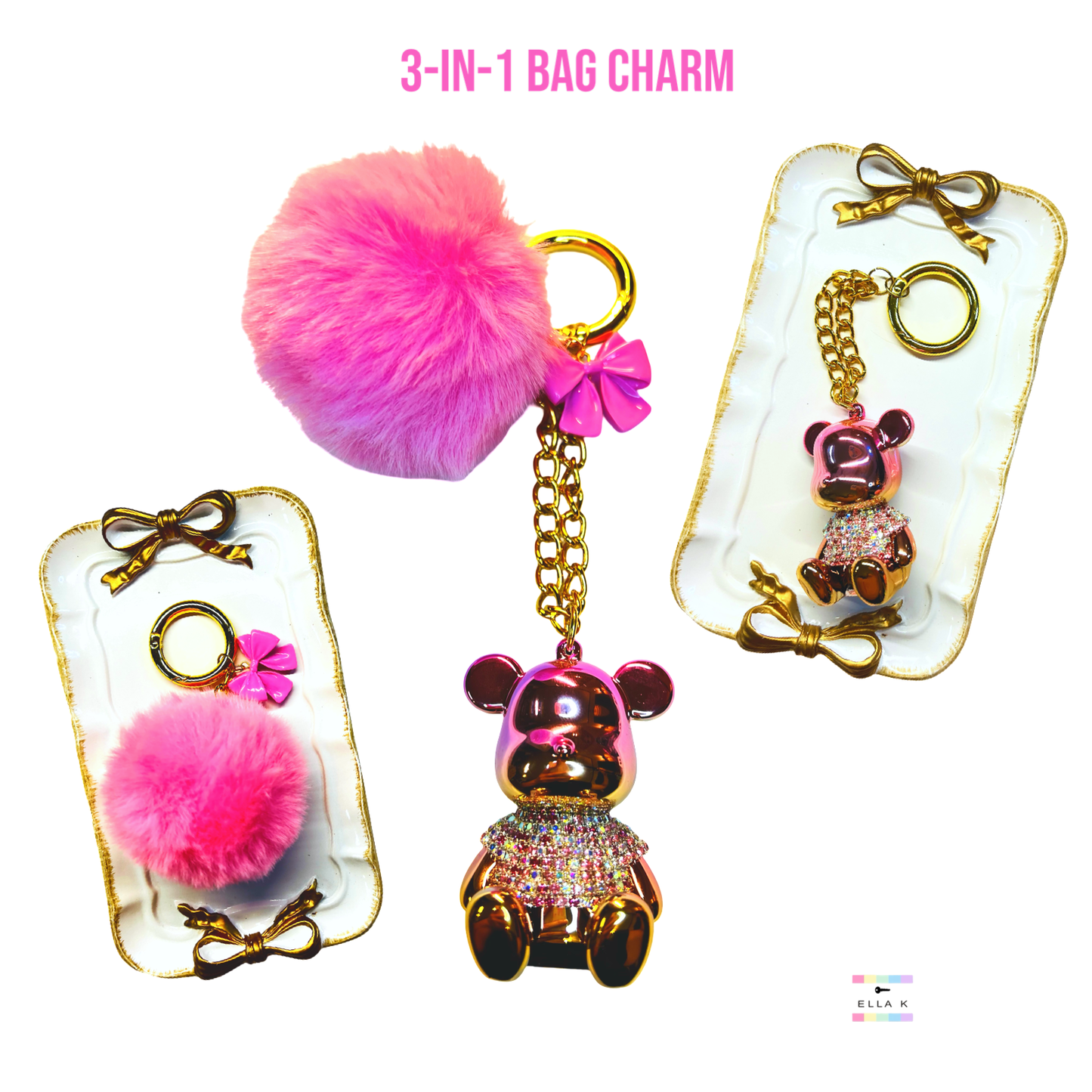Gemmy Bear Bag Charm