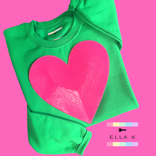 Love In Pink Pullover Kelly Green