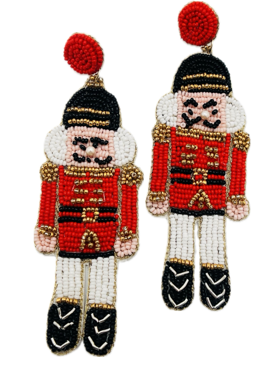 London Soldier Nutcracker Christmas Earrings