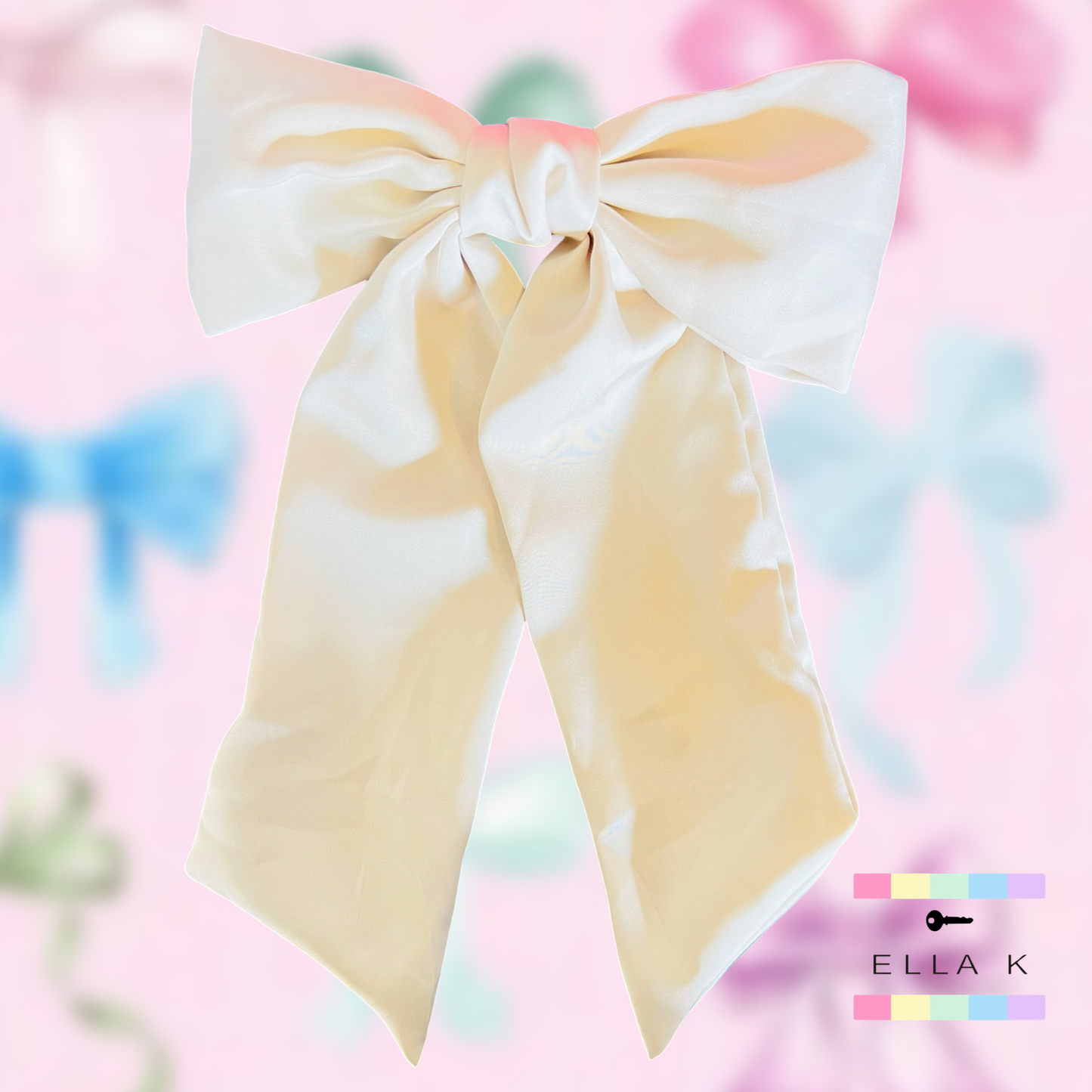 Custom Initial Luxe Satin Hair Bow Barrette