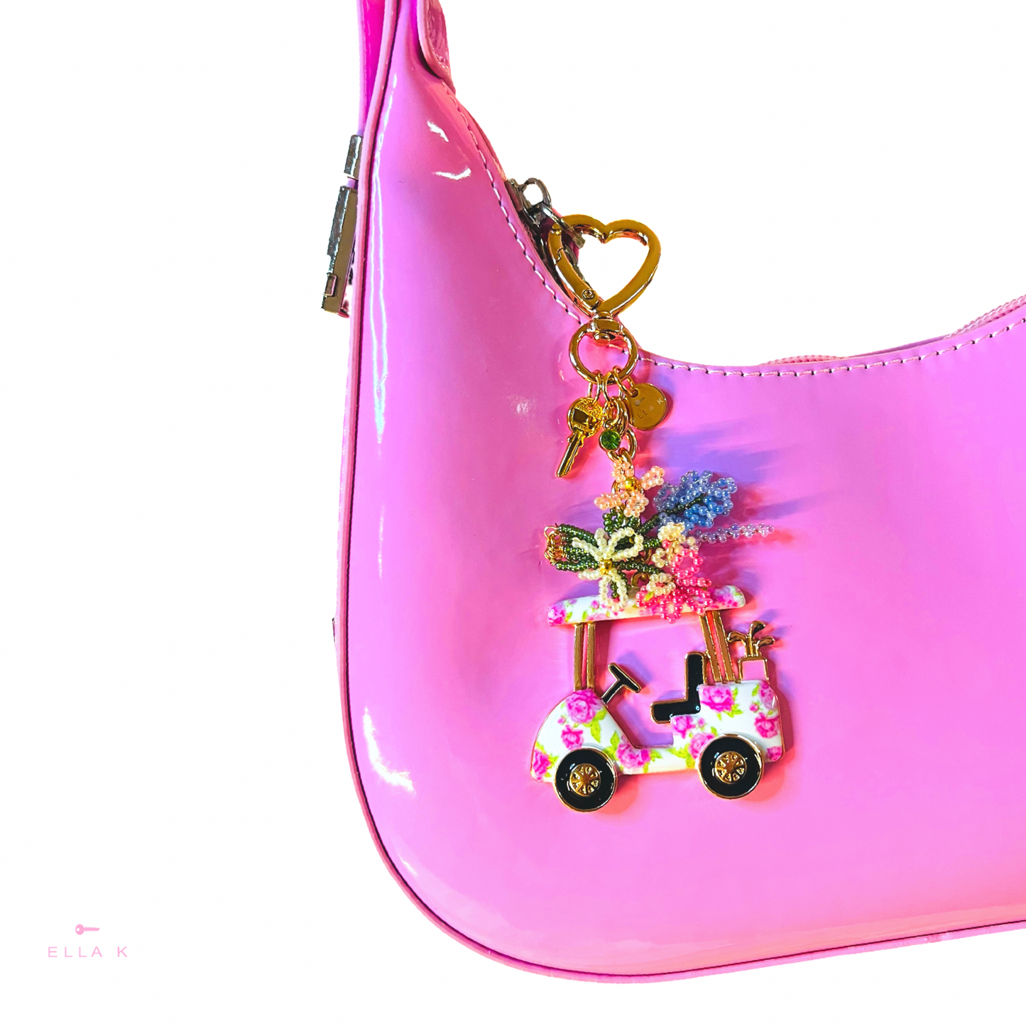 Blooms On The Green Bag Charm