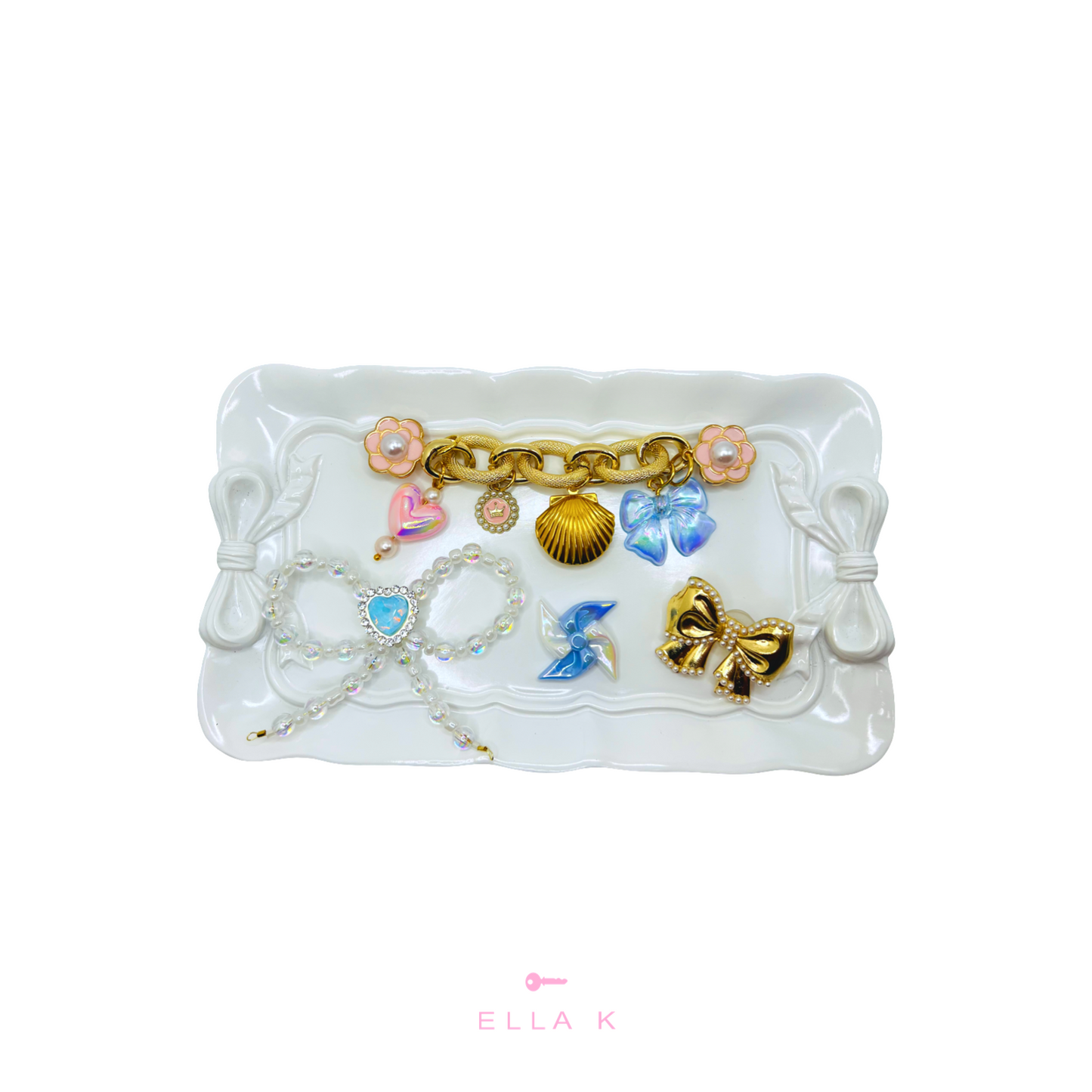 Blue Summer Floral Fancies / Clog Style Shoe Charms