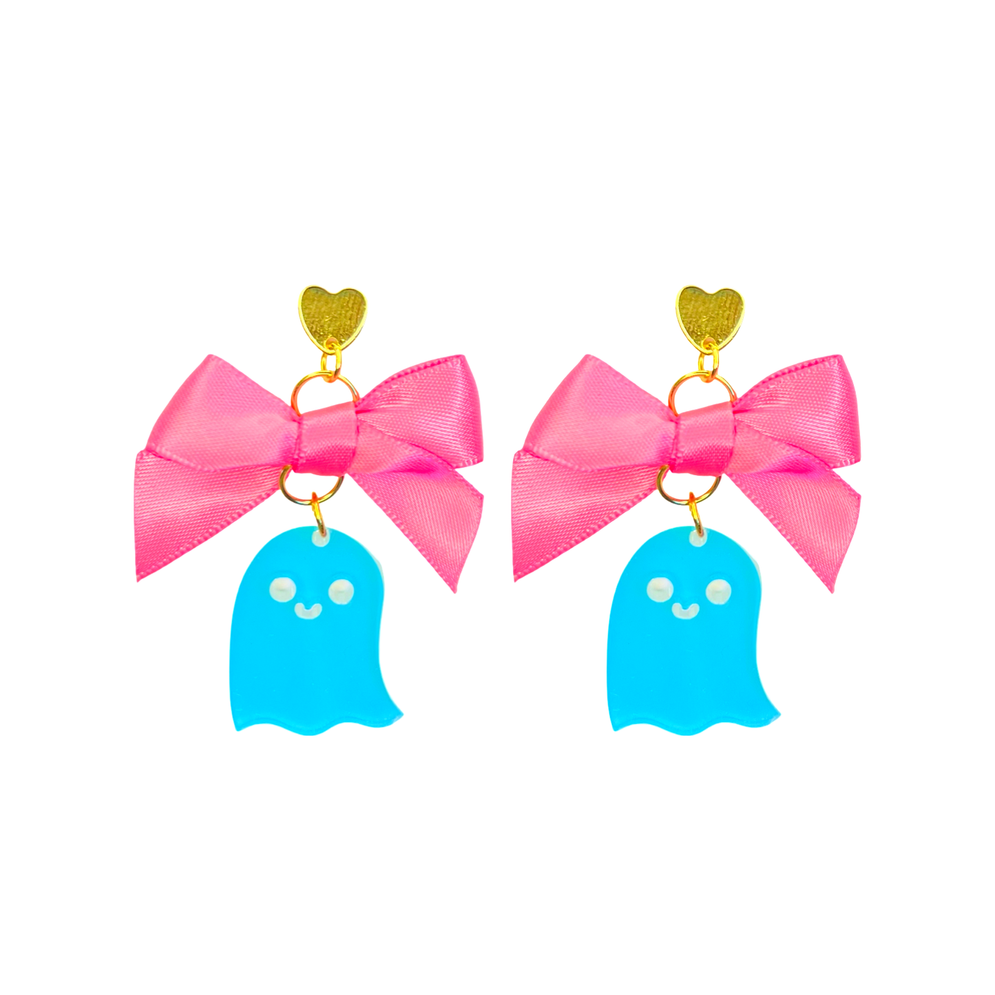 Holographic Girly Ghost  Earrings