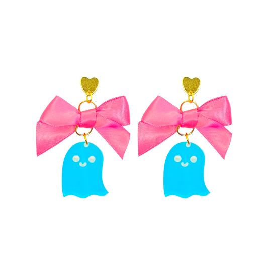 Holographic Girly Ghost  Earrings