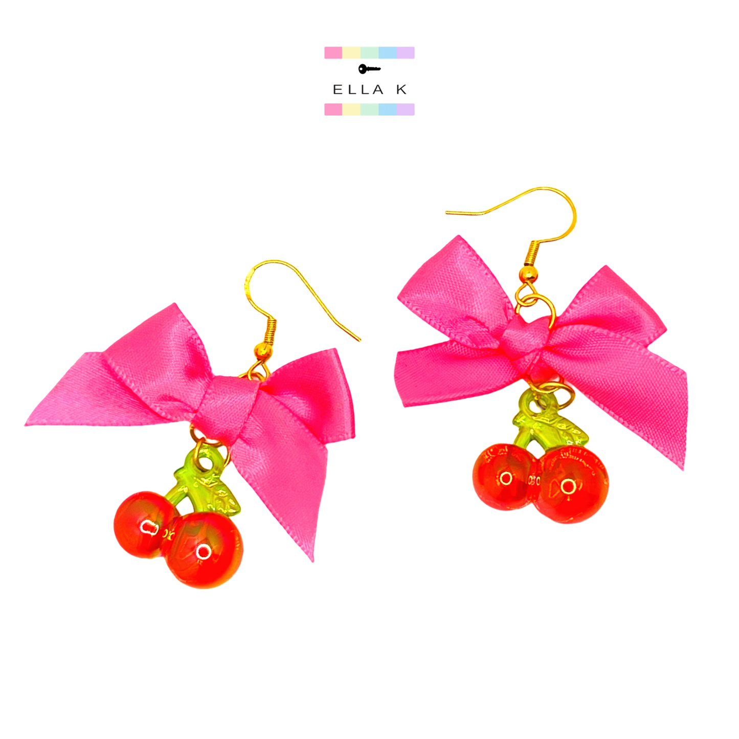 Cherry Coquette Bow Earrings