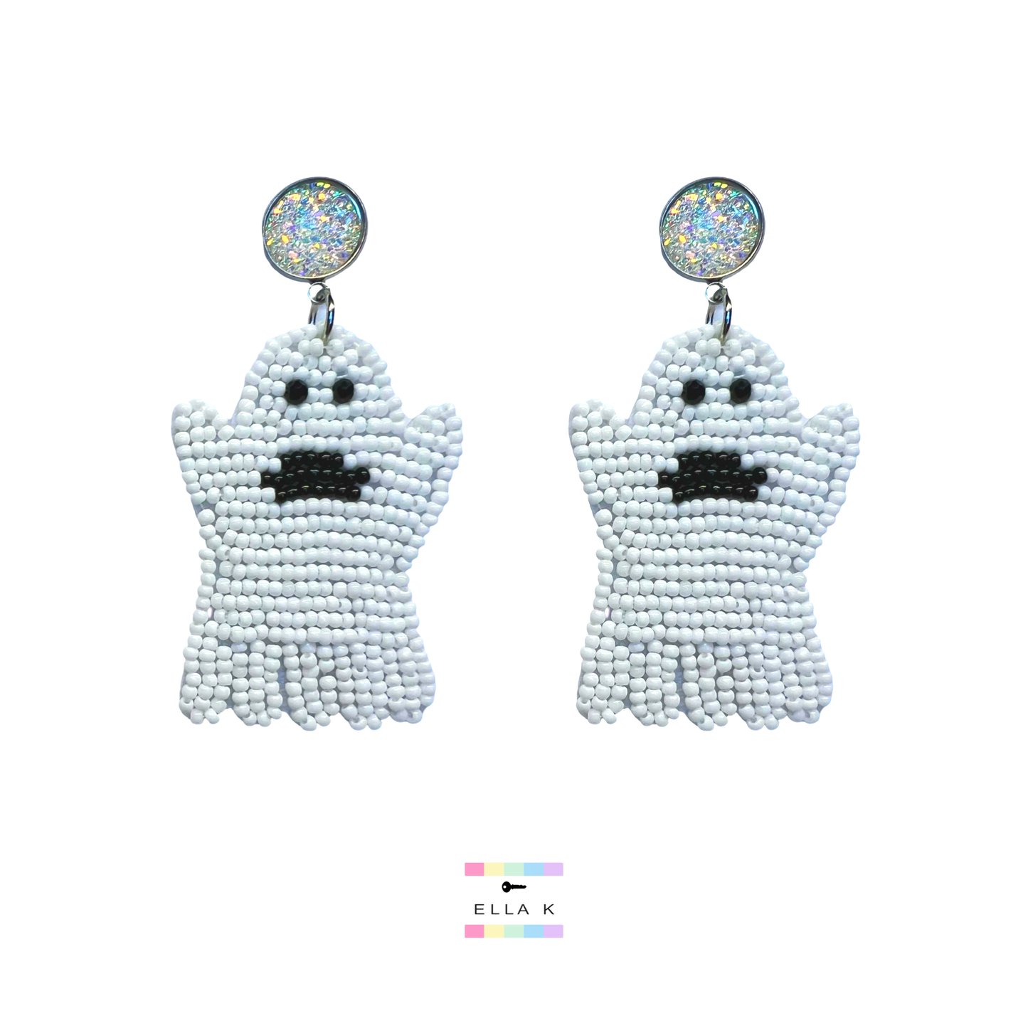 Cute Beaded Ghost Earrings