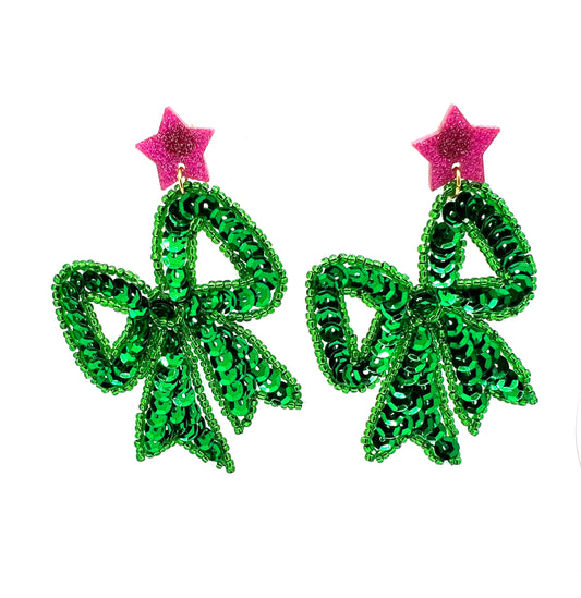 Put a Bow On It Sequin Earrings