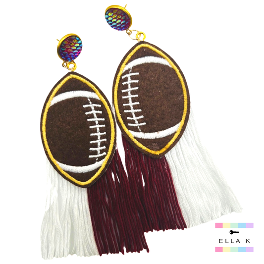 “Go Dawgs” Football Earrings