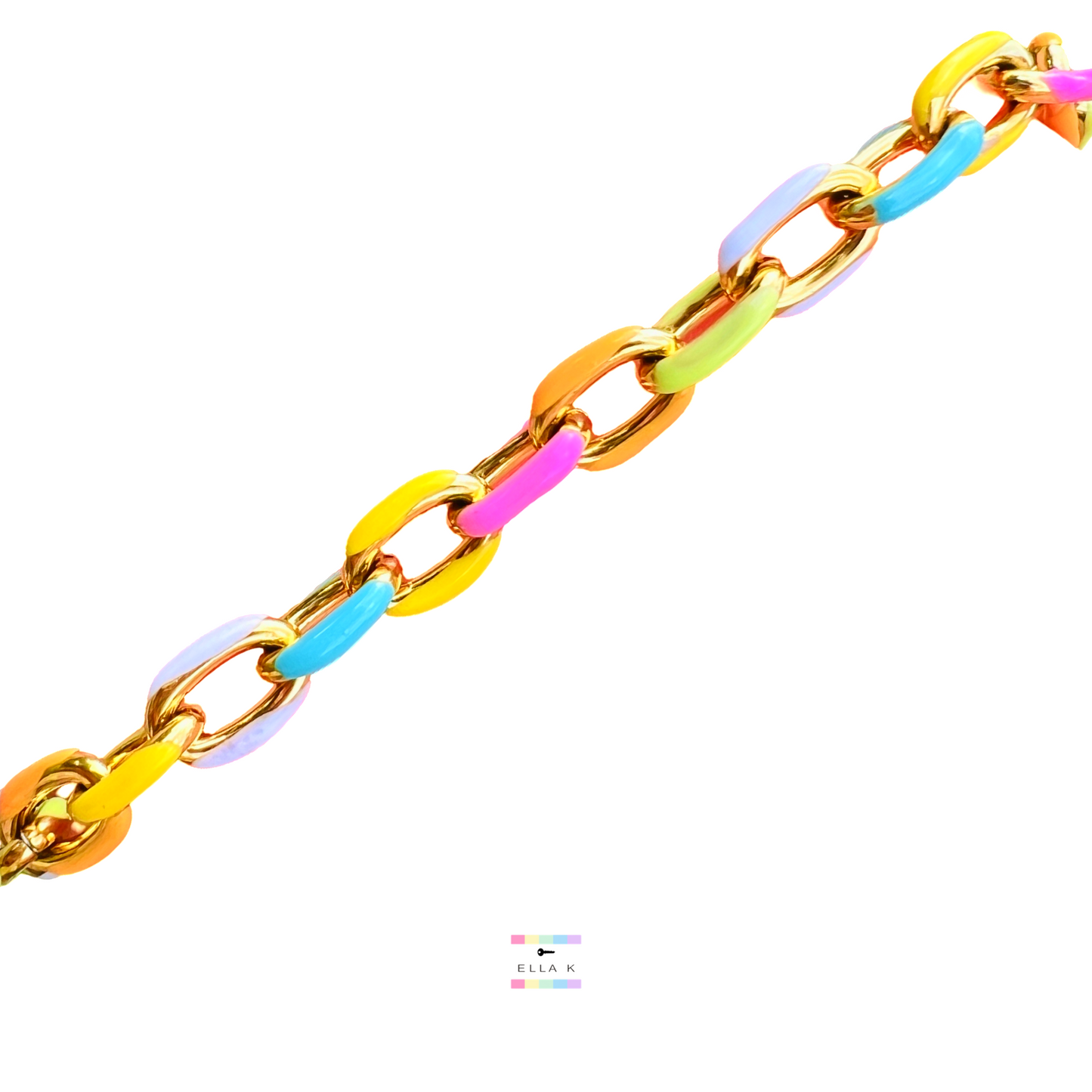 Pastel Enamel Paperclip Bracelet