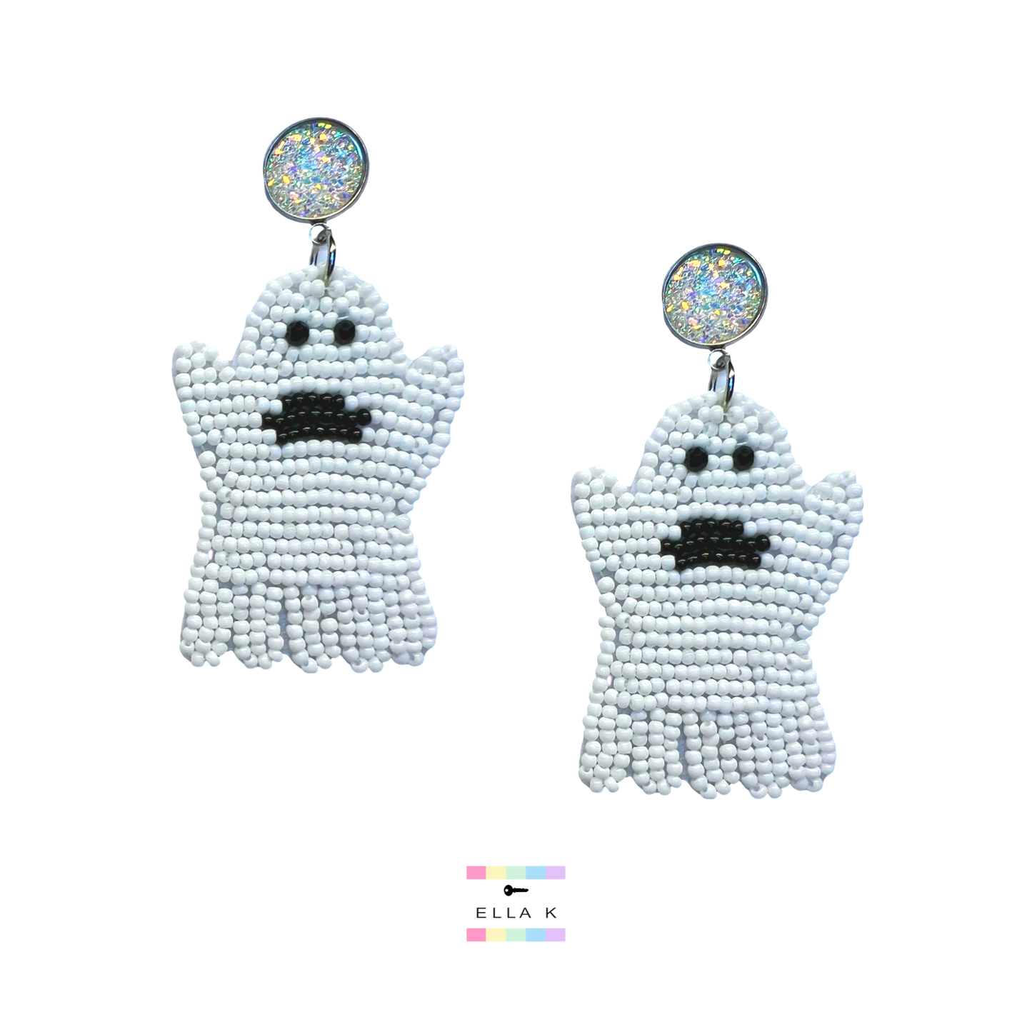 Cute Beaded Ghost Earrings