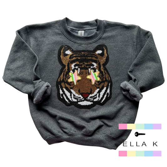 Mini Kids Star Eyes Sequin Tiger