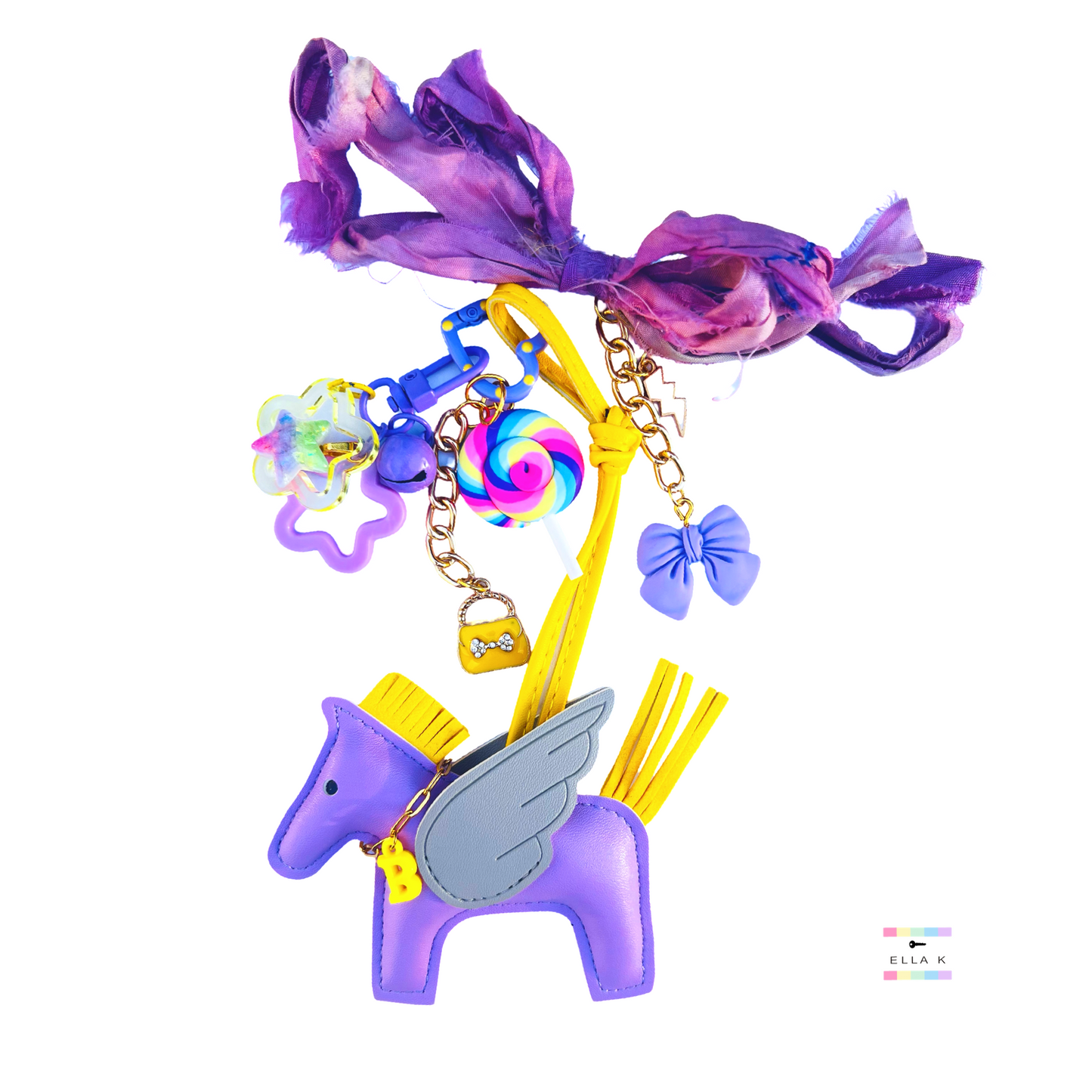 Flying Pony Lilac Love Bag Charm