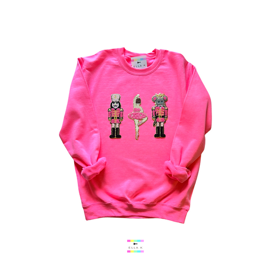 The Nutcracker Musical Pink Christmas Sweatshirt