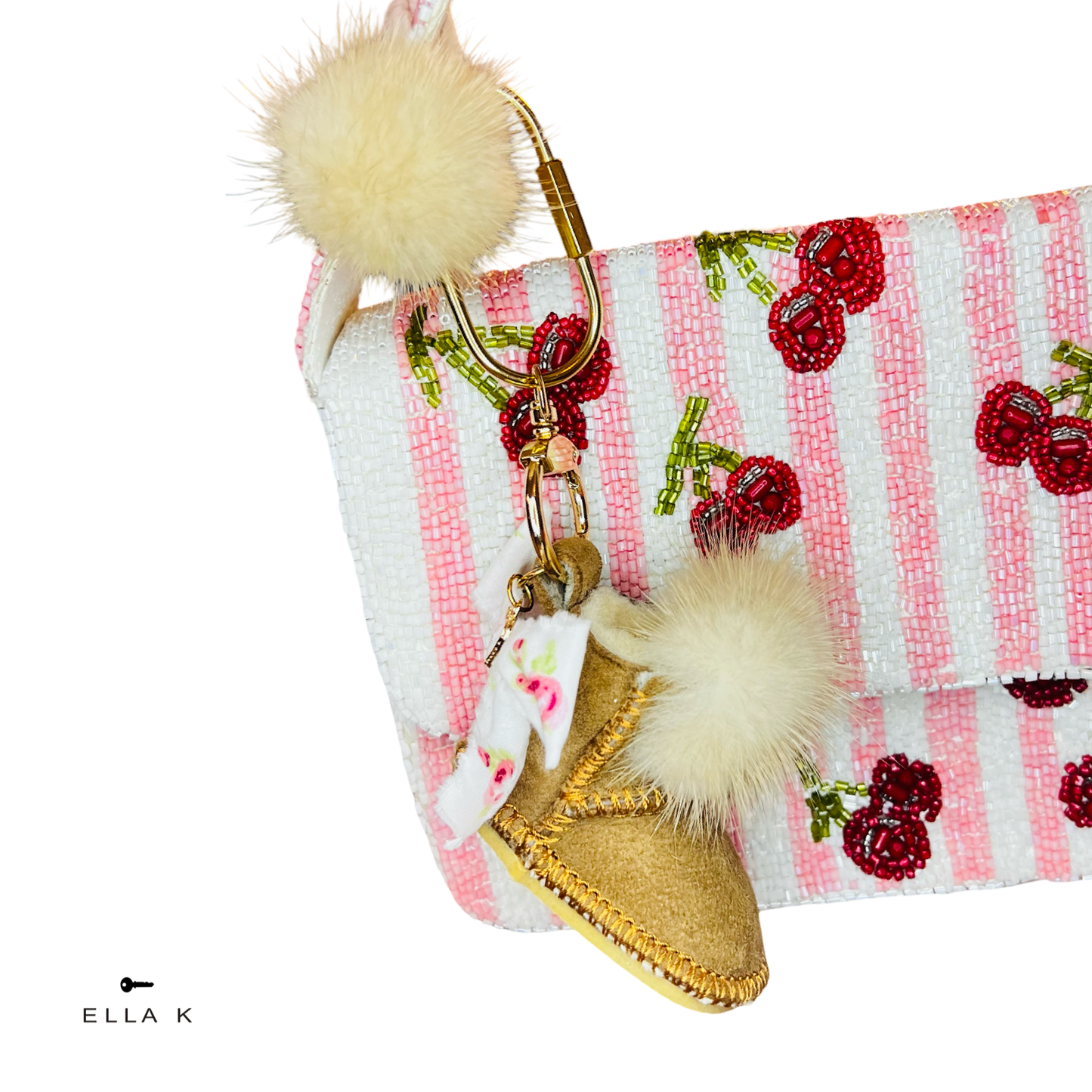 Endless Love Boot Bag Charm / Faux Fur Boot Bag Charm