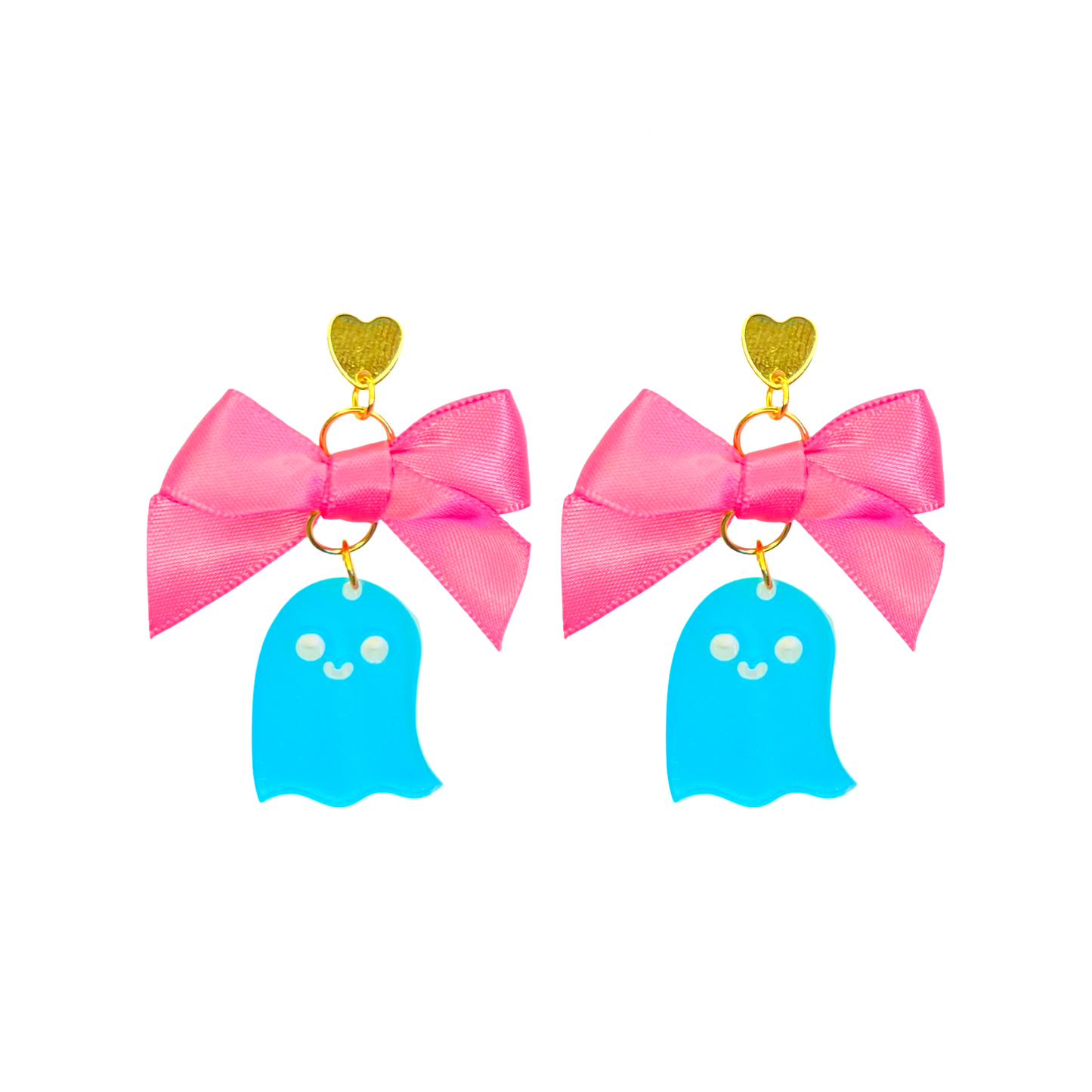 Holographic Girly Ghost  Earrings