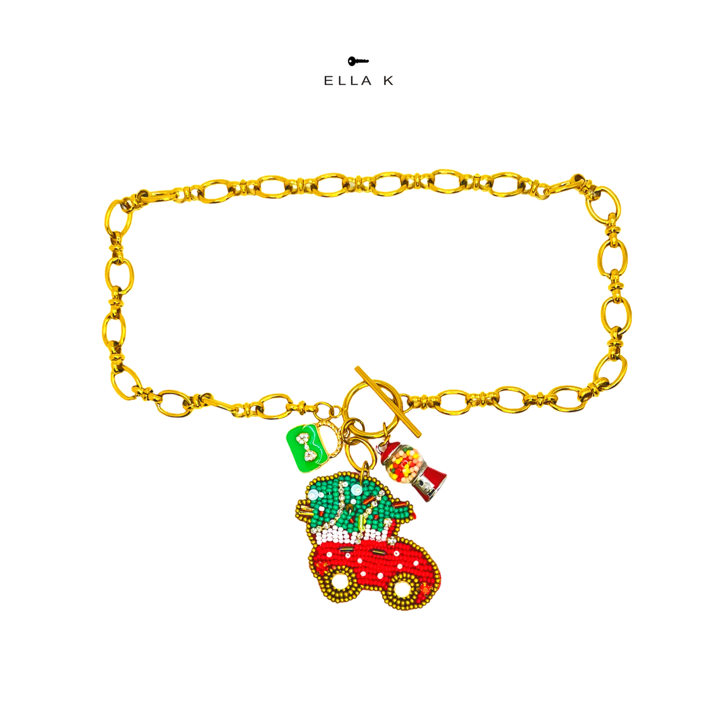 Gumdrops & Christmas Stops Necklace