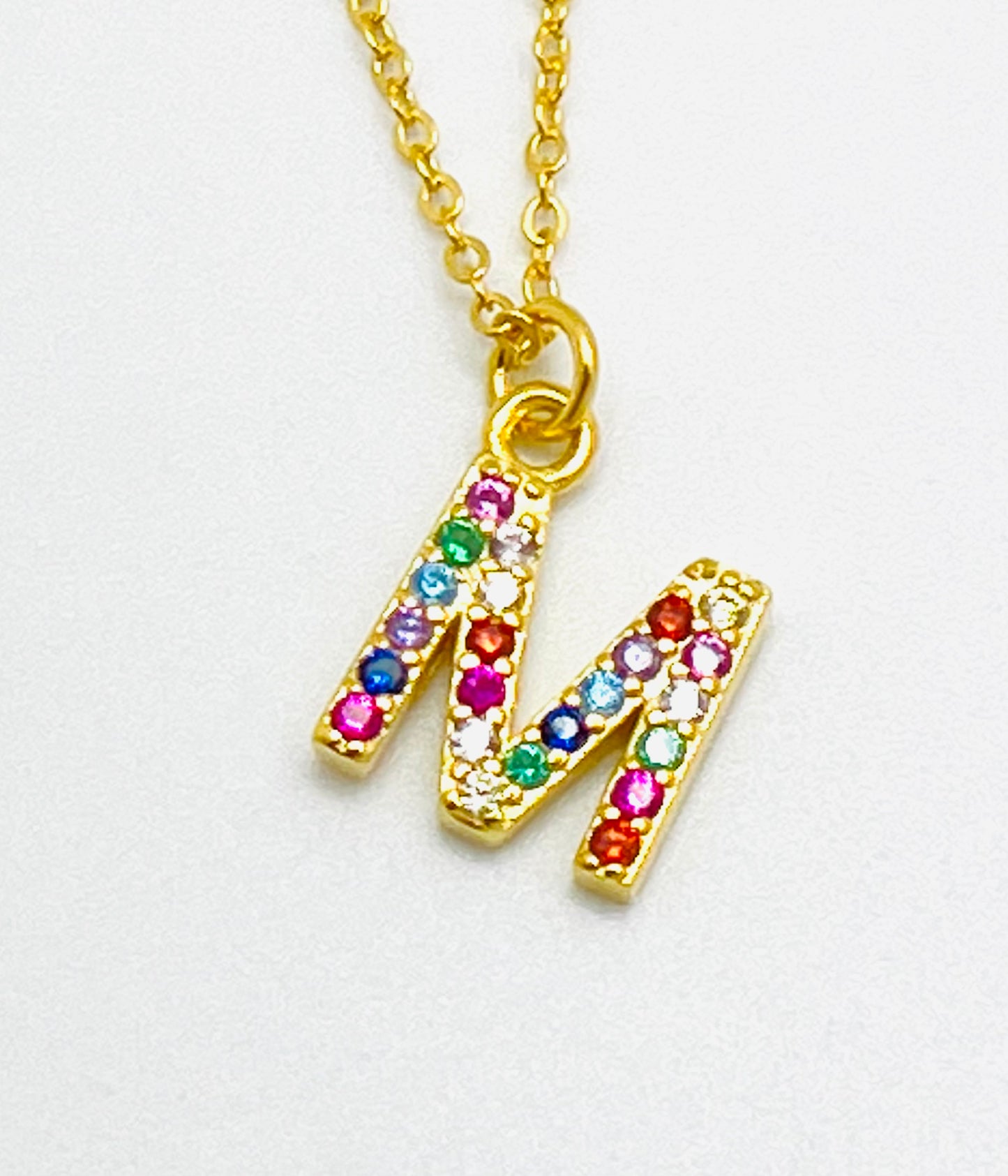 Rainbow Mini Initial Necklace