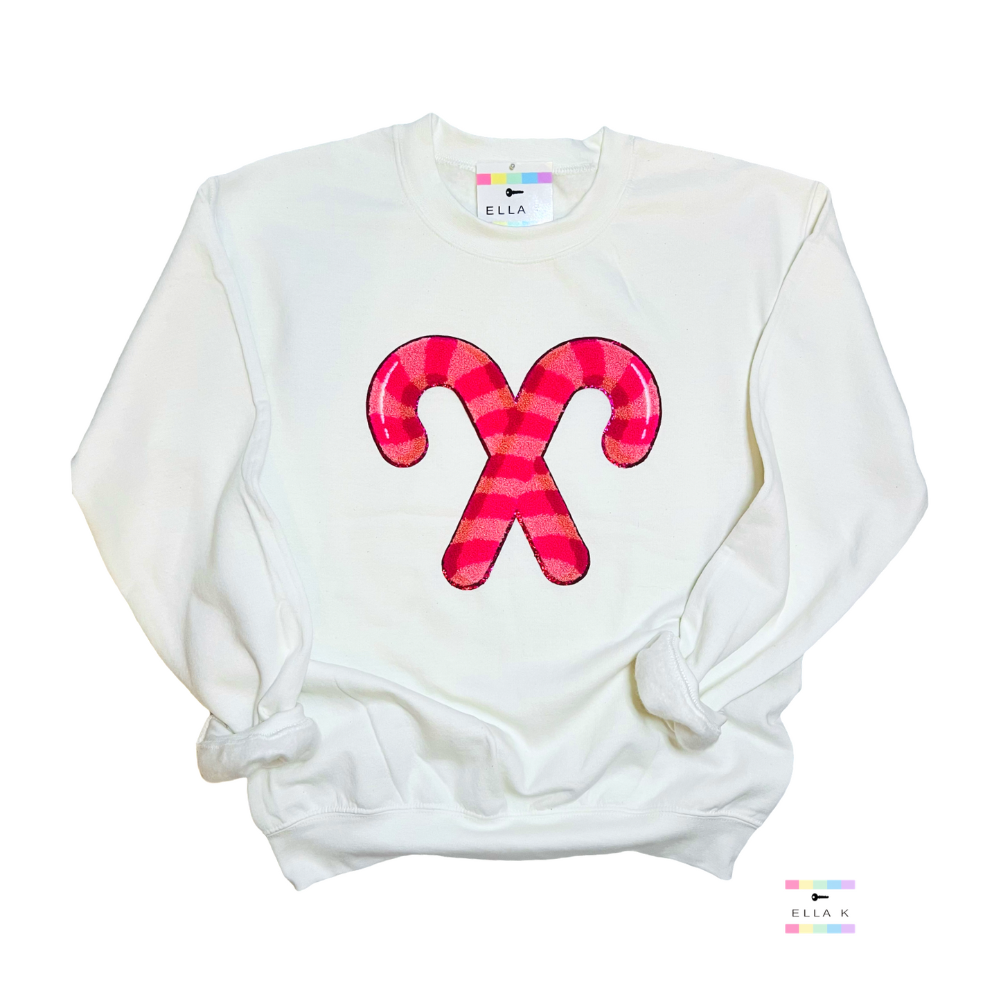 Pink Candy Cane Christmas Sweatshirt