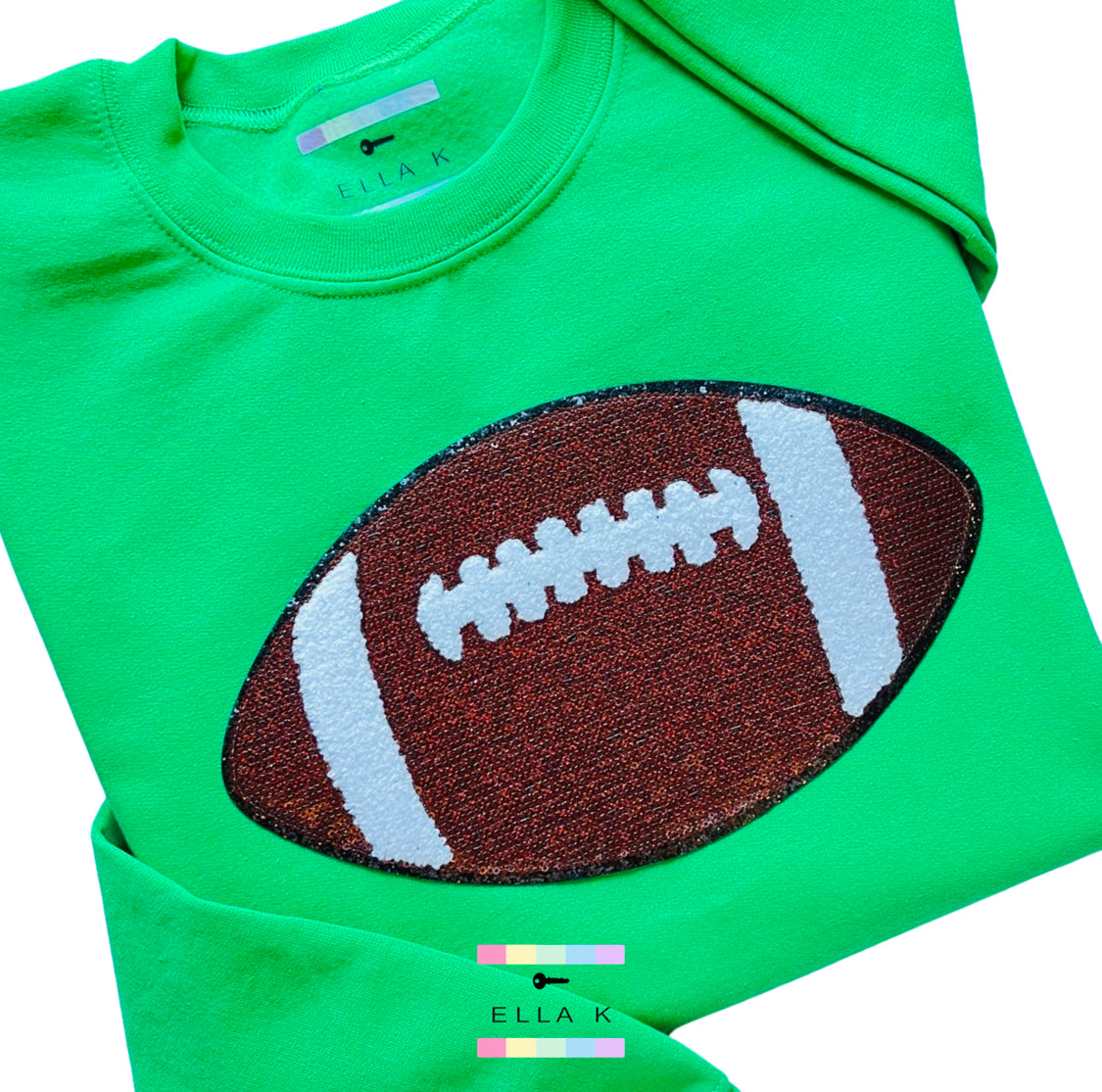 Kelly Green Sequin Football Pullover