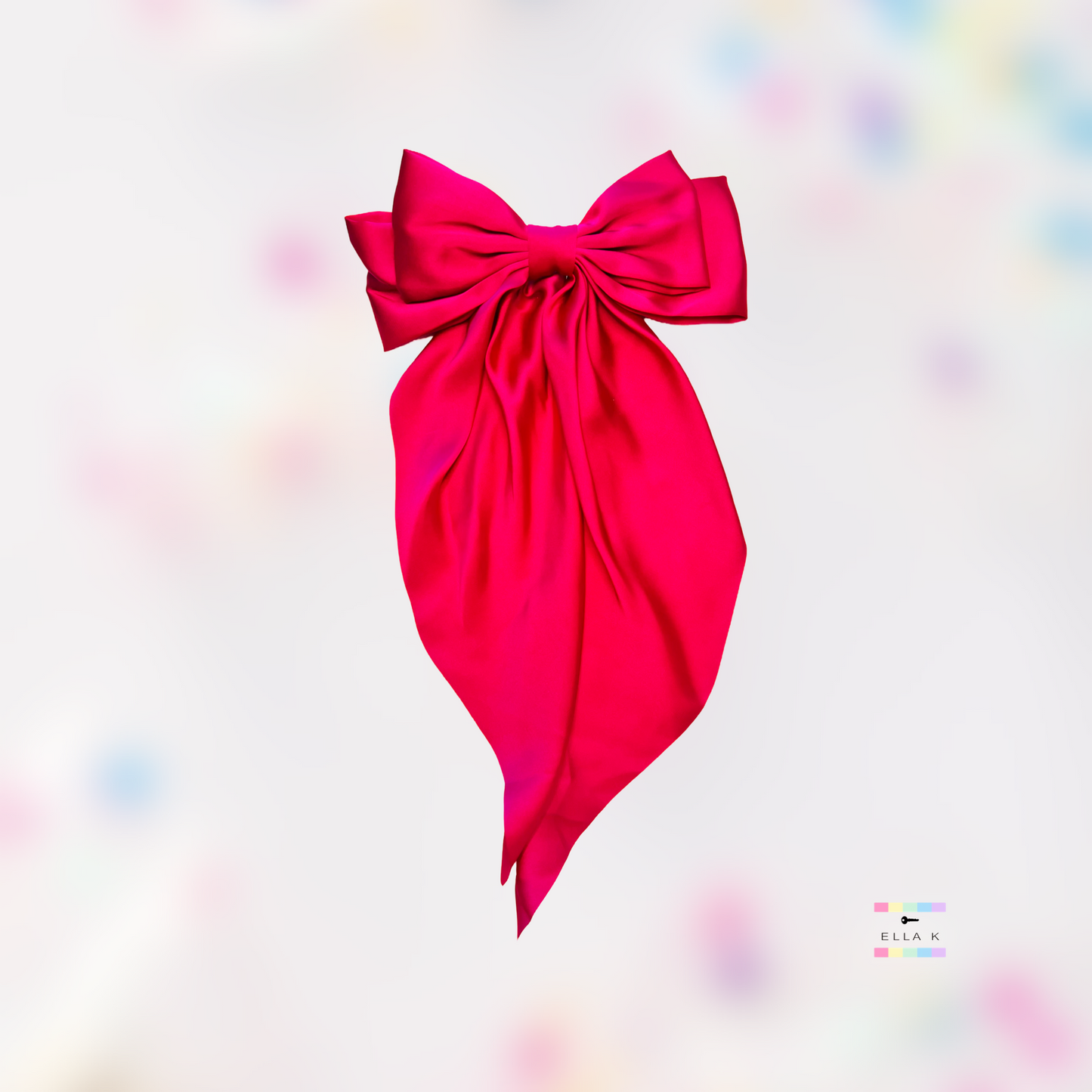 Raspberry Satin Bow Barrette